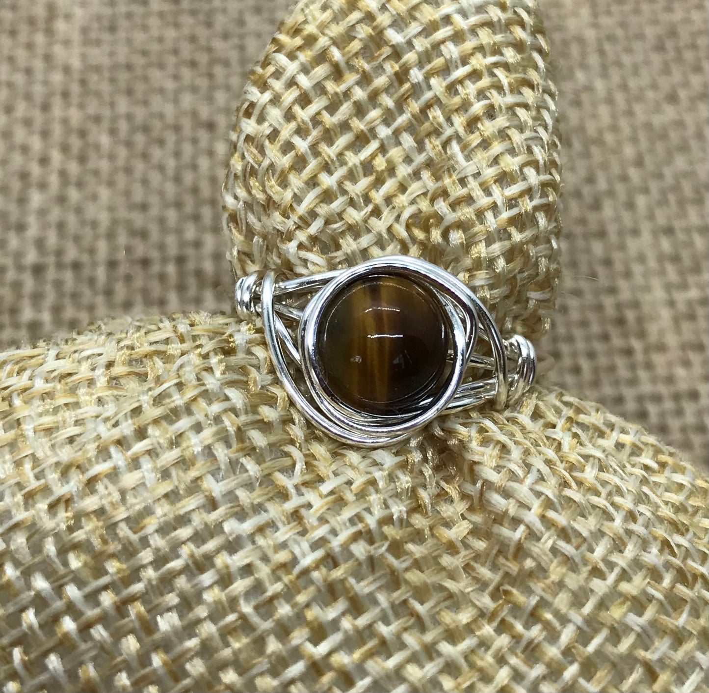 Tigers Eye Handmade Wire Wrapped Ring