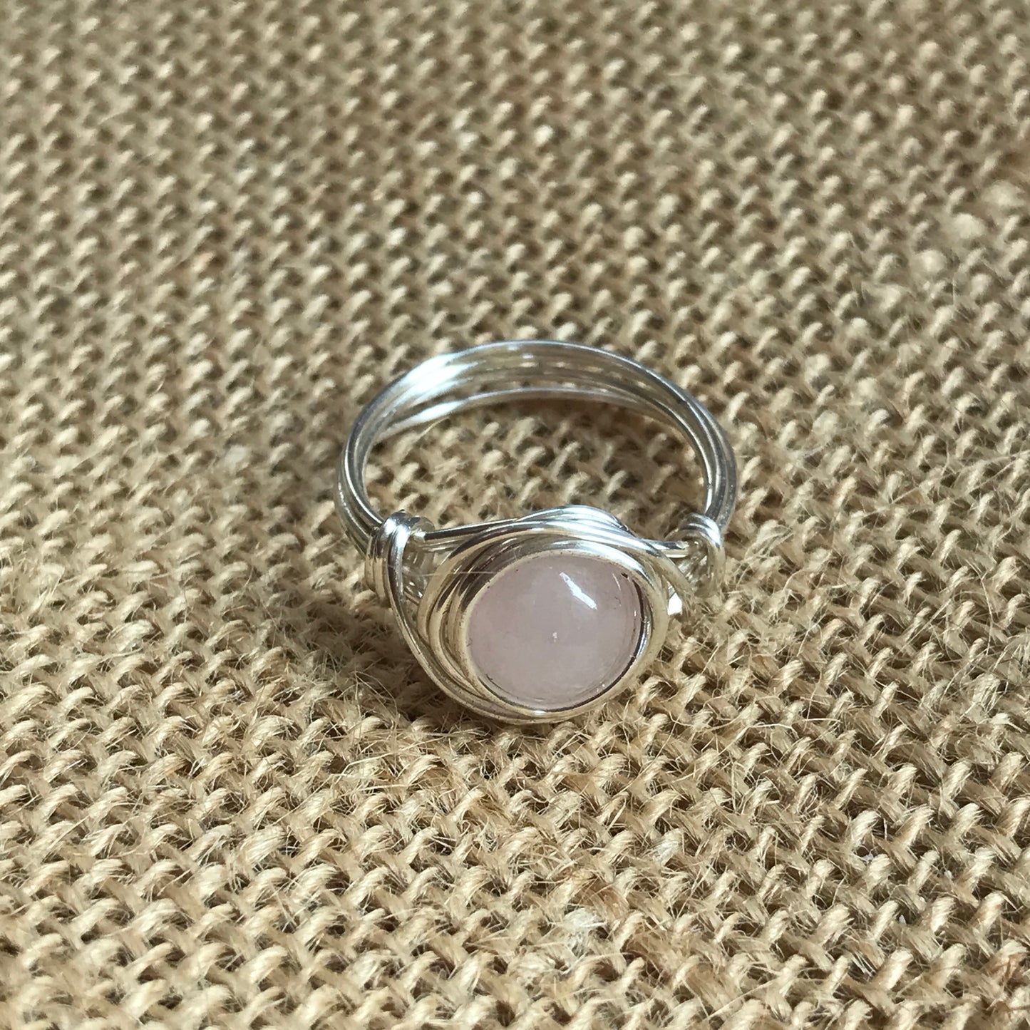 Rose Quartz Wire Wrapped Ring