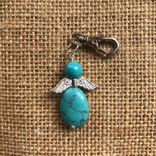 Turquoise Angel Pendant Keepsake Keychain