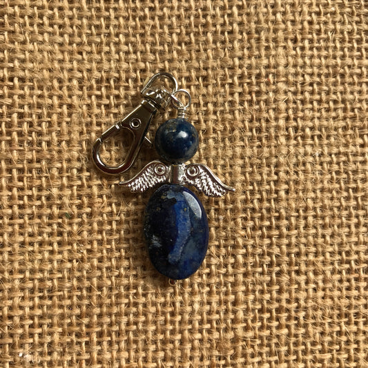 Lapis Lazuli Angel Pendant Keepsake Keychain