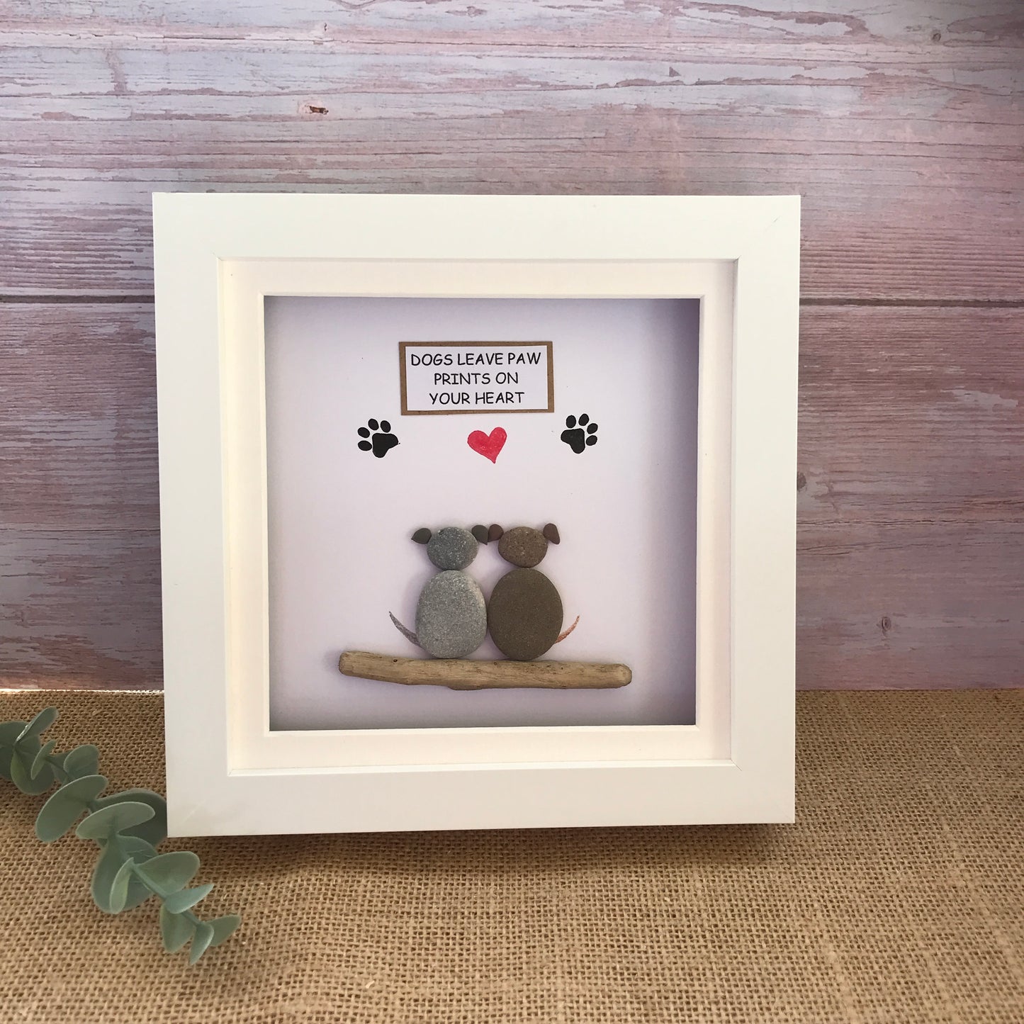 Personalised Dogs Pebble Art Picture