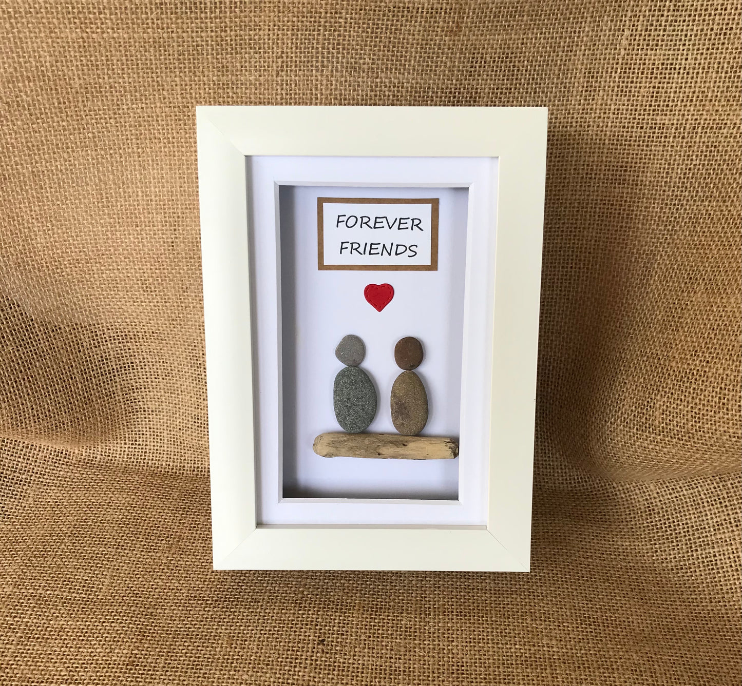 Handmade Forever Friends Pebble Art Picture