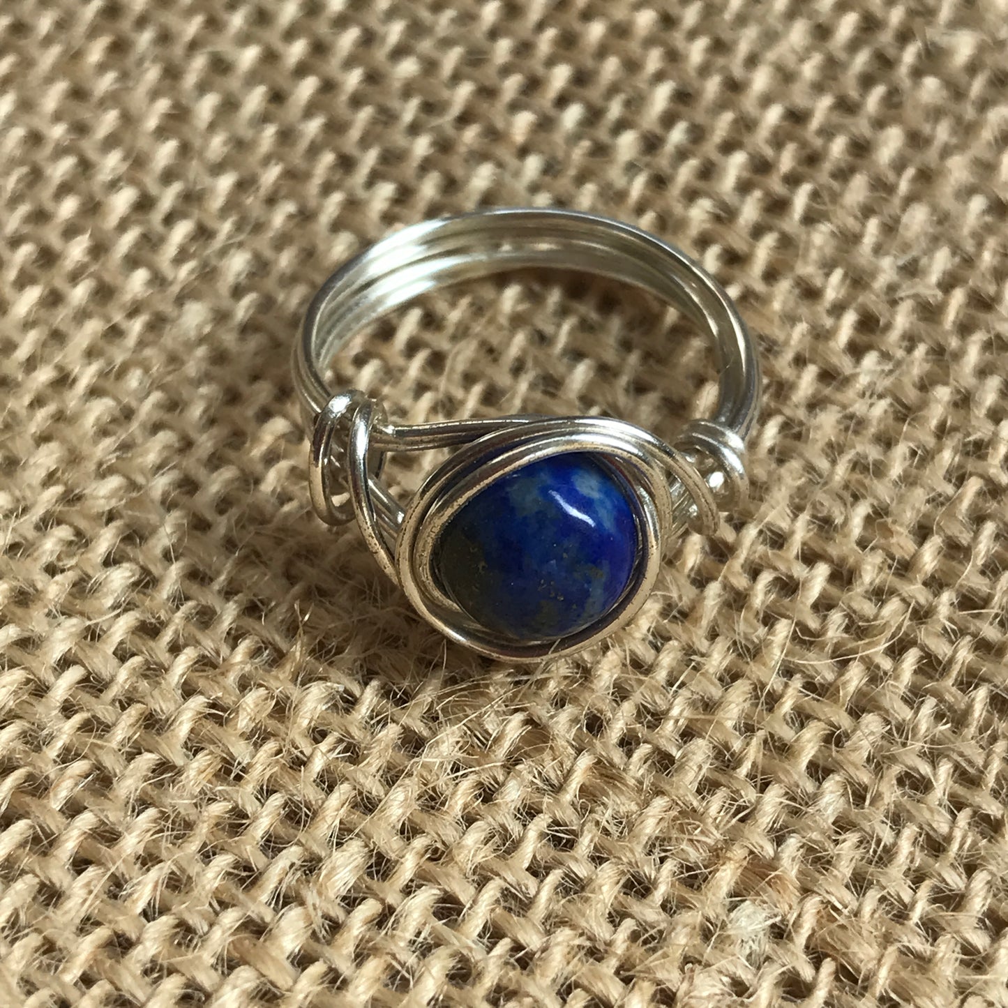 Lapis Lazuli Wire Wrapped Ring