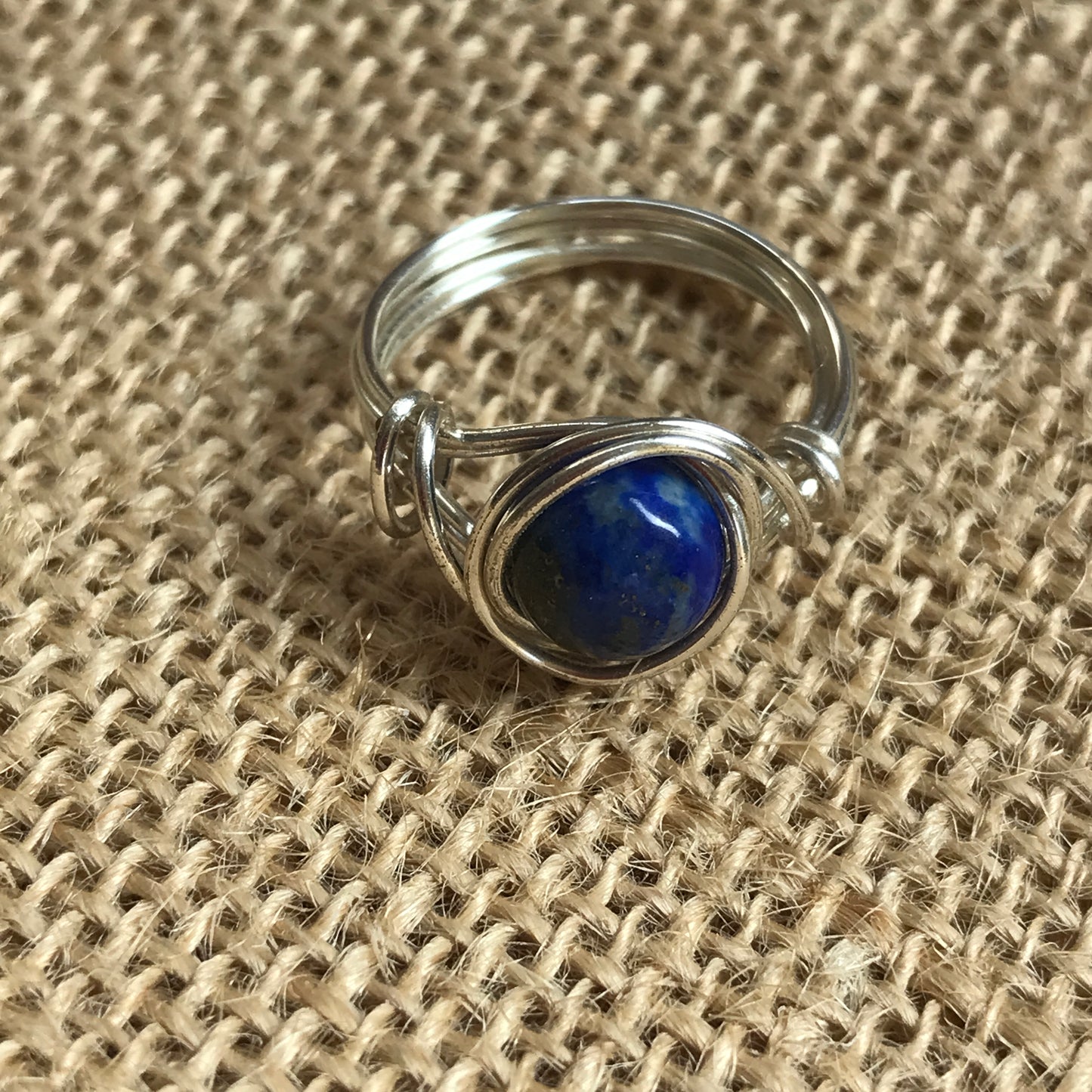 Lapis Lazuli Wire Wrapped Ring