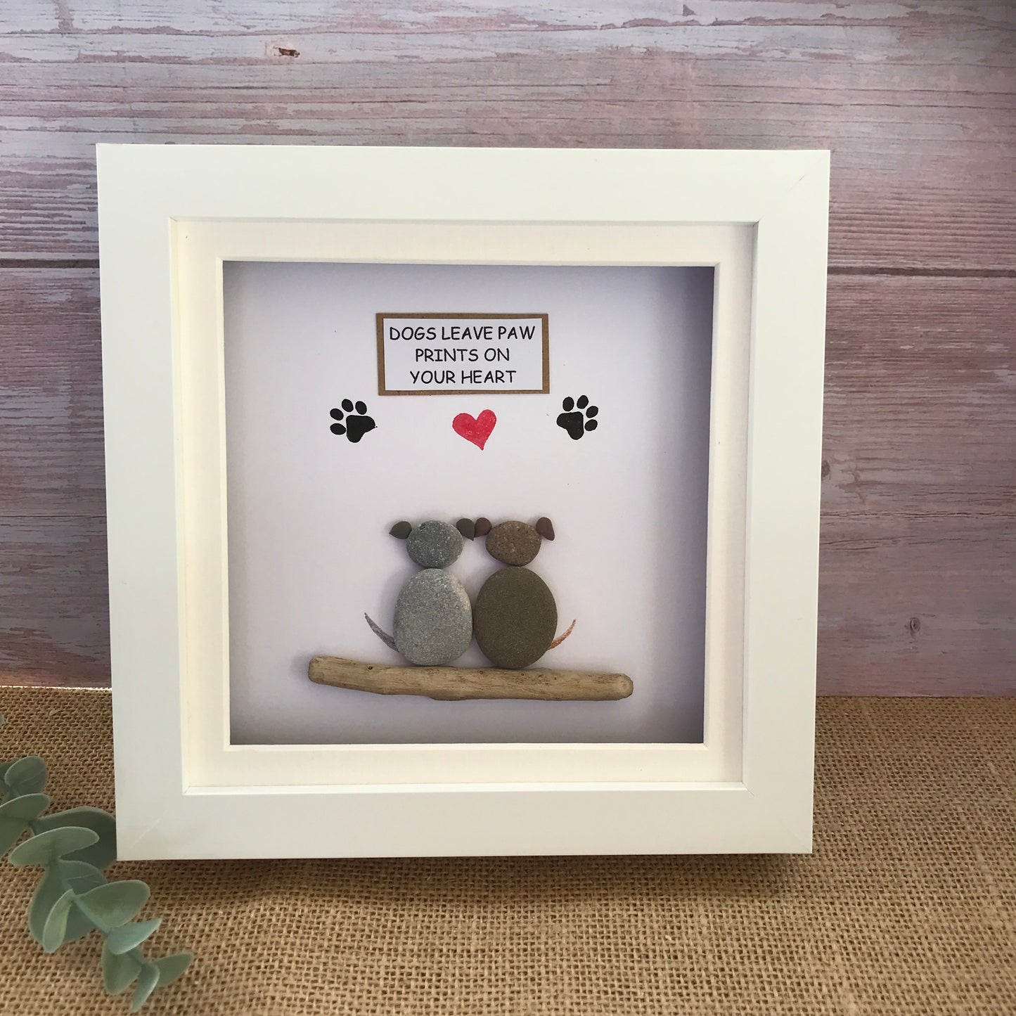 Personalised Dogs Pebble Art Picture