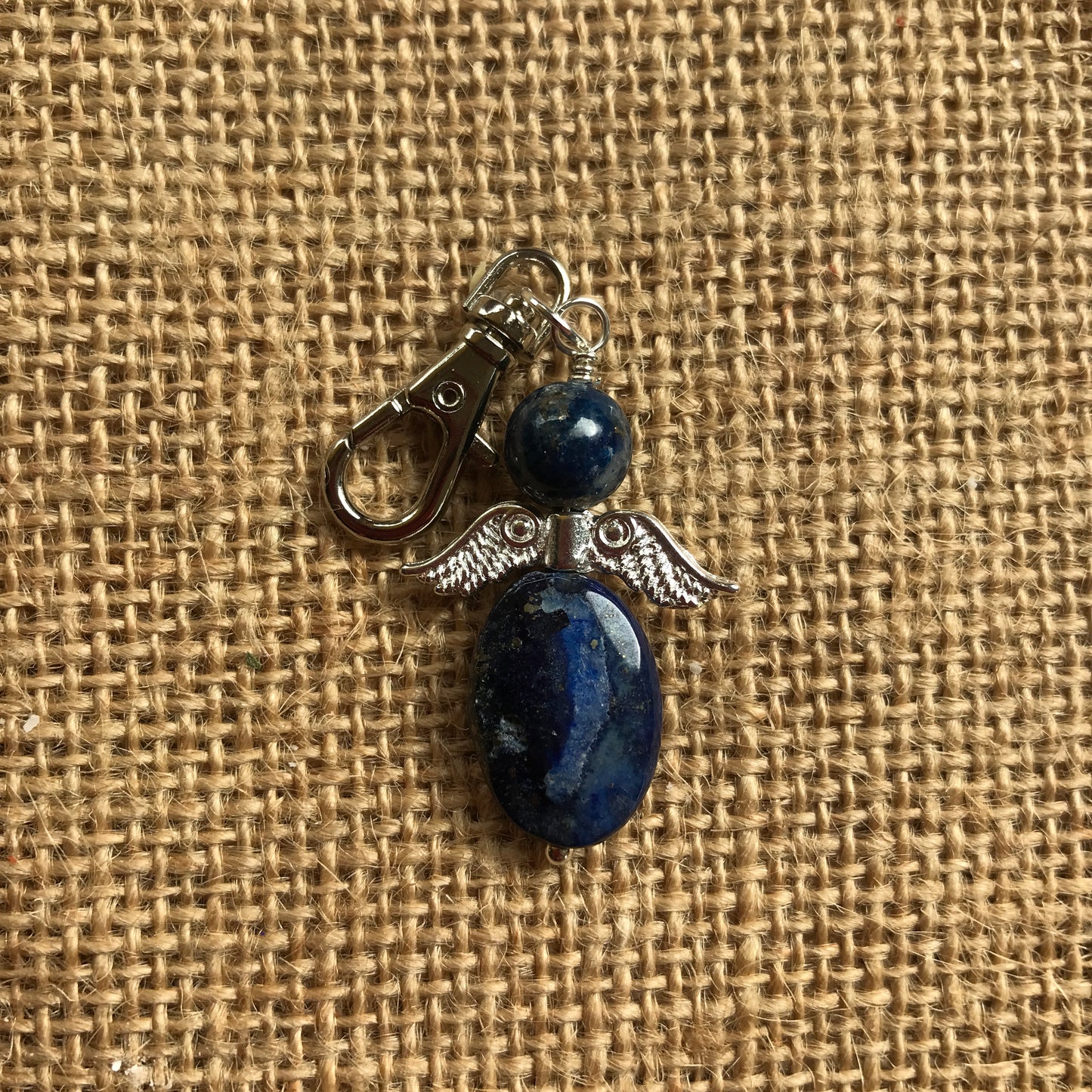 Lapis Lazuli Angel Pendant Keepsake Keychain