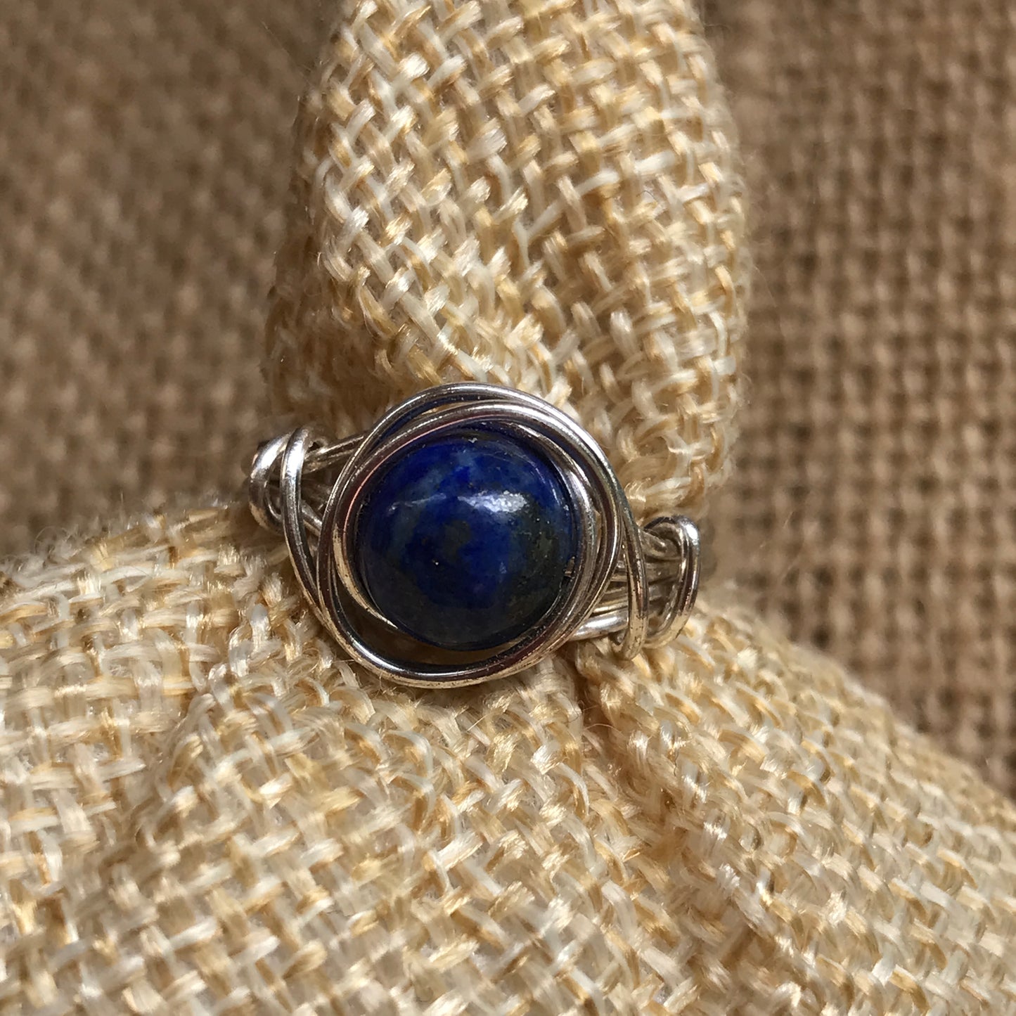 Lapis Lazuli Wire Wrapped Ring