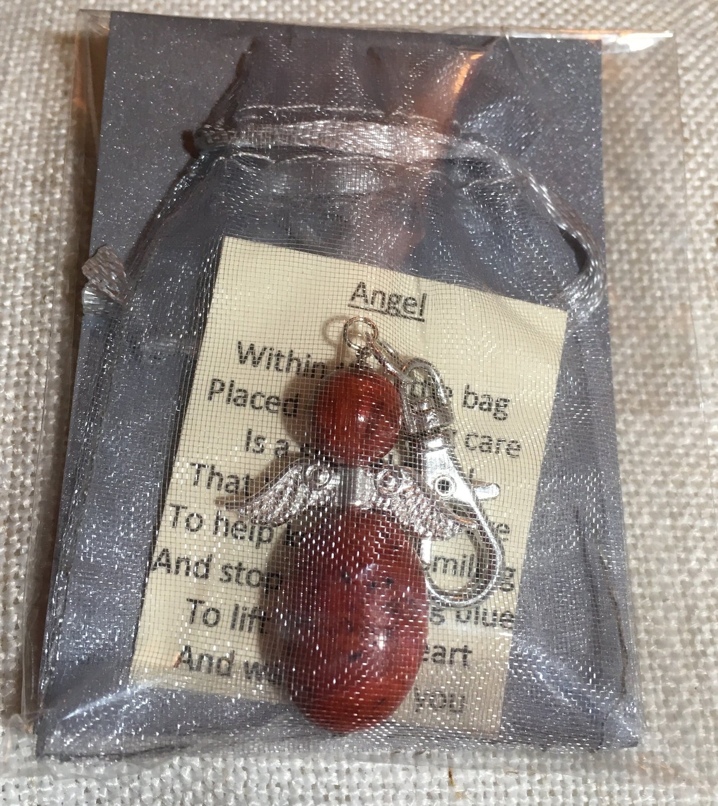 Sponge Coral Angel Pendant Keepsake Keychain