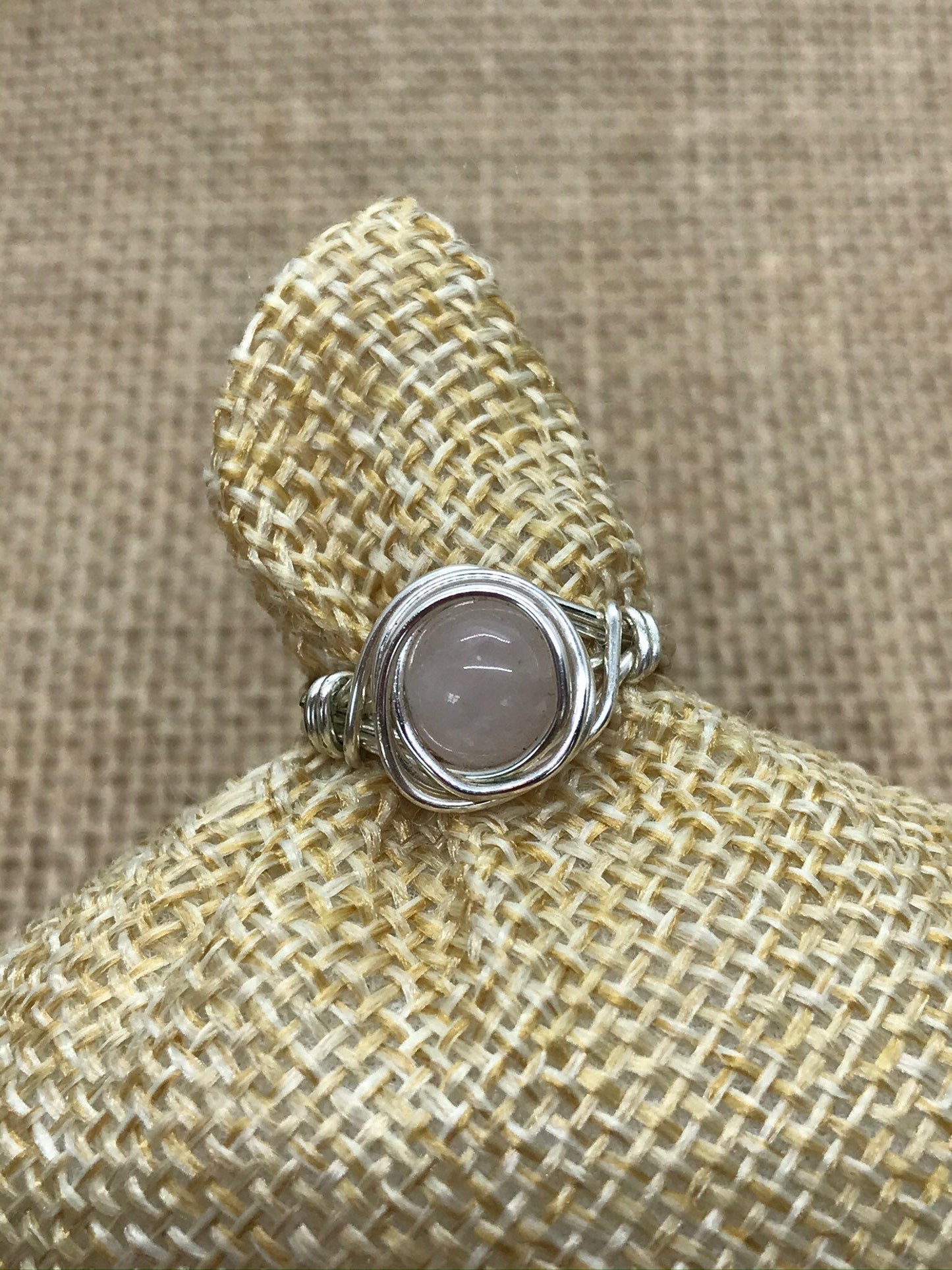 Rose Quartz Wire Wrapped Ring