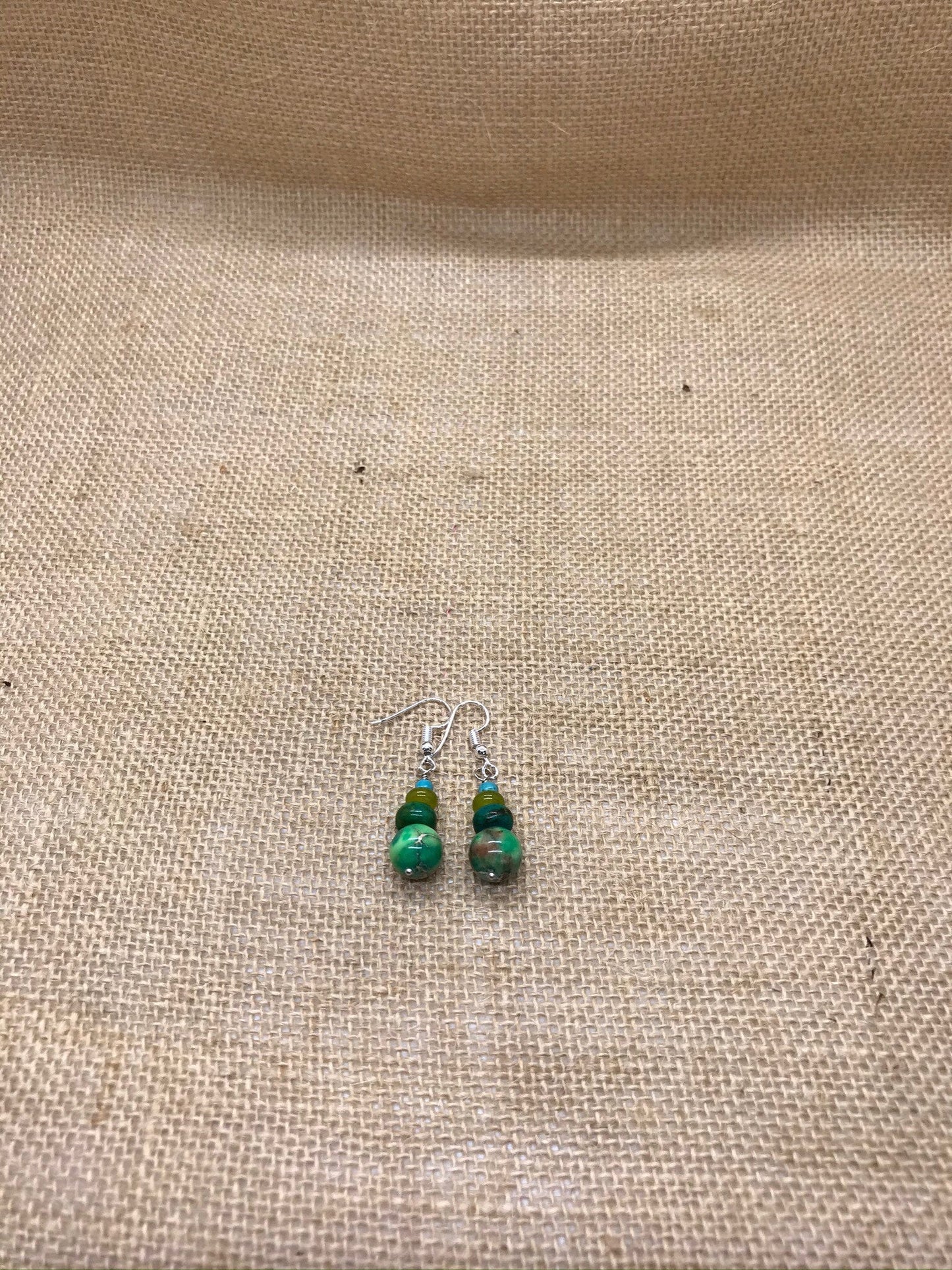 Sea Sediment Jasper Turquoise Earrings