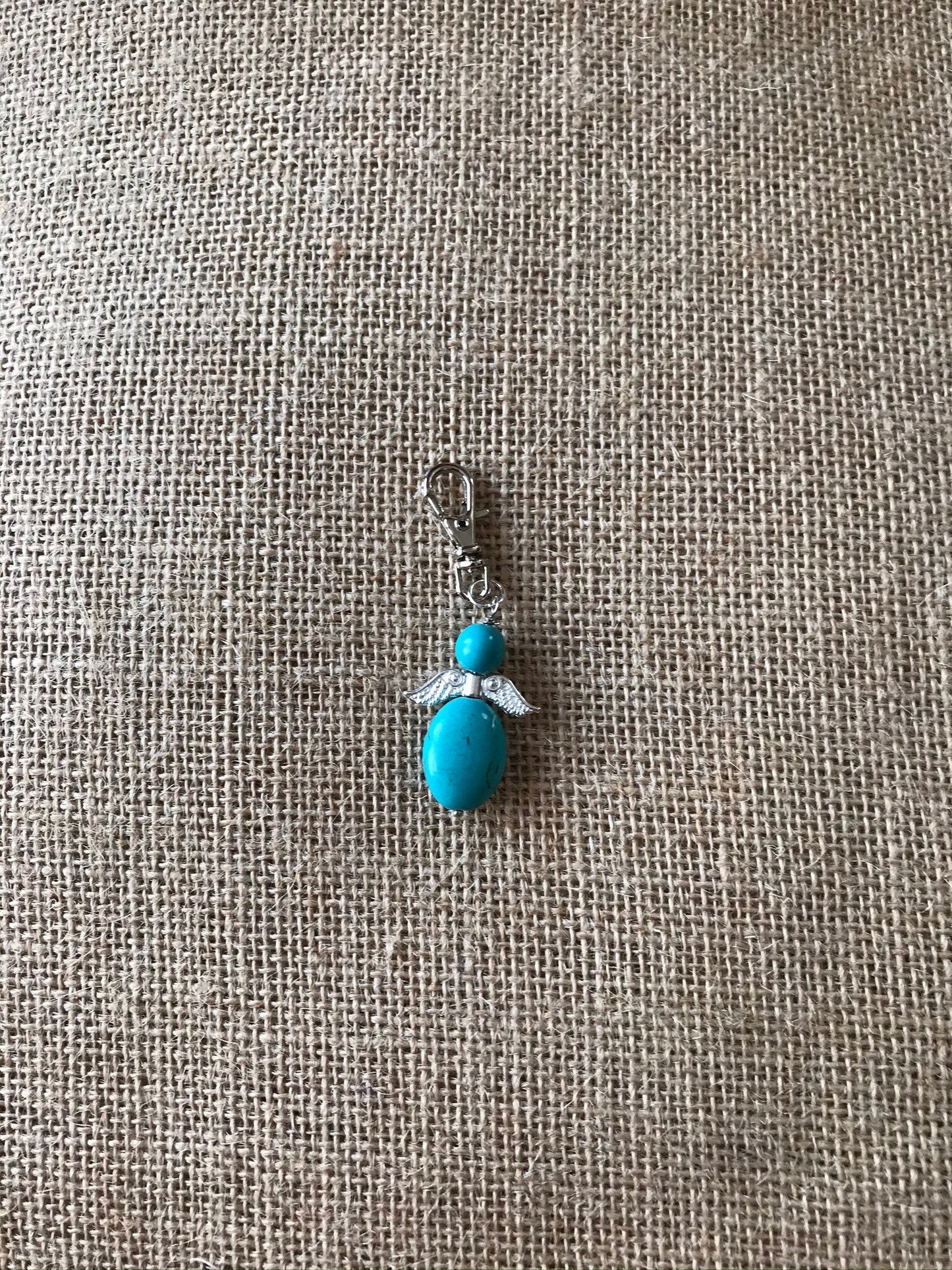 Turquoise Angel Pendant Keepsake Keychain