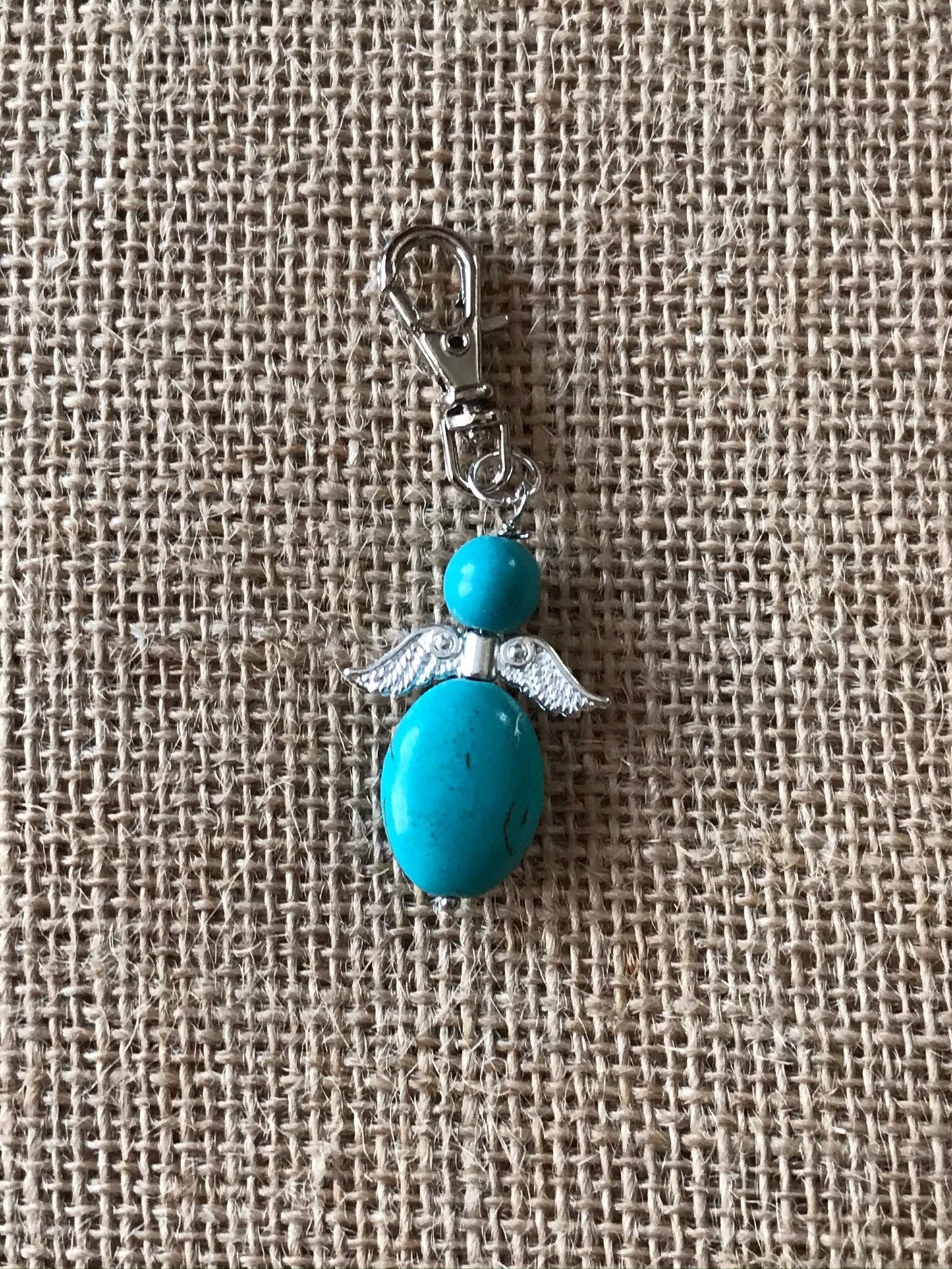 Turquoise Angel Pendant Keepsake Keychain