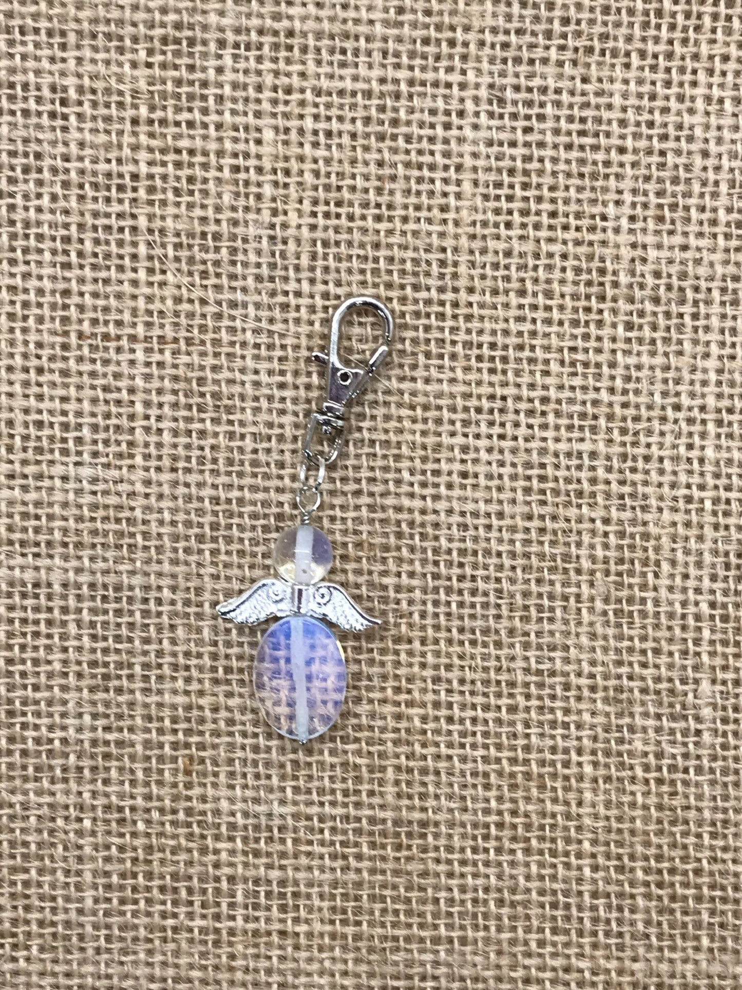 Opalite Angel Pendant Keepsake Keychain