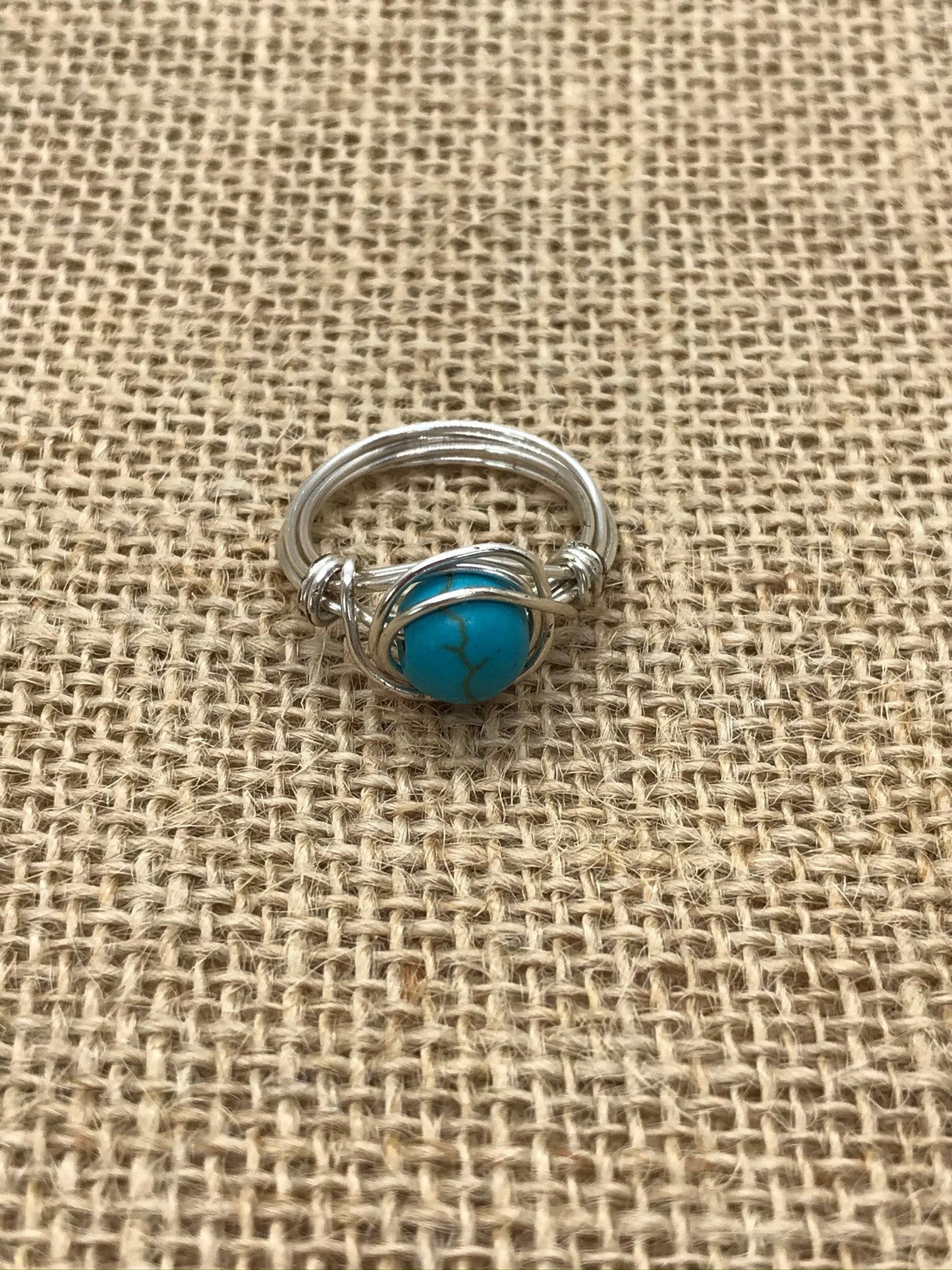 Turquoise Wire Wrapped Ring