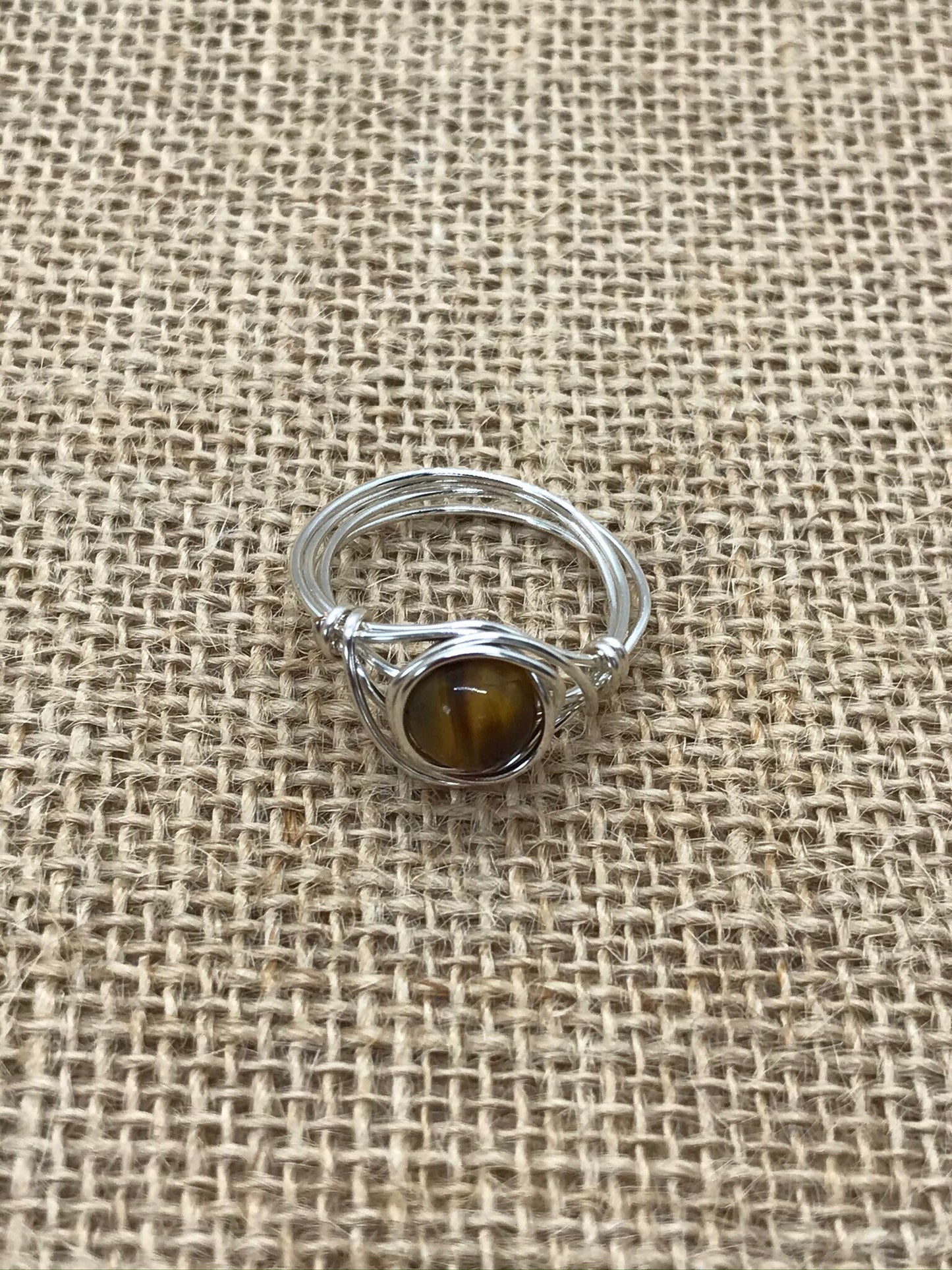 Tigers Eye Handmade Wire Wrapped Ring