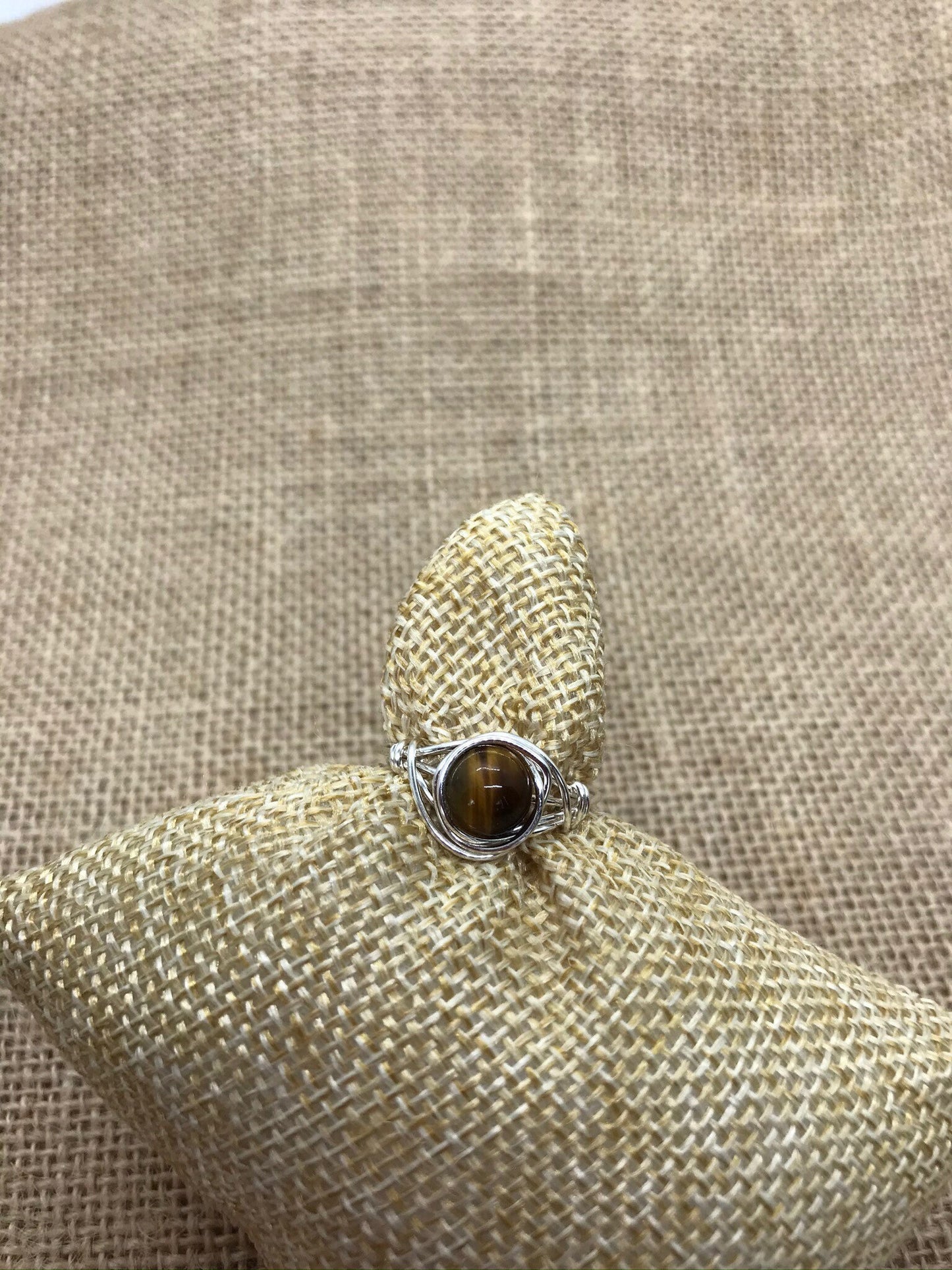 Tigers Eye Handmade Wire Wrapped Ring