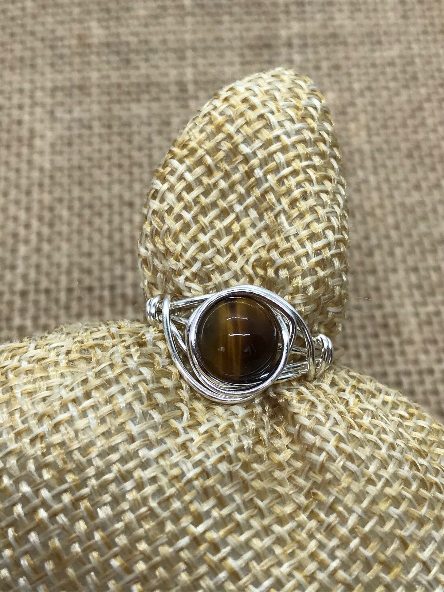 Tigers Eye Handmade Wire Wrapped Ring