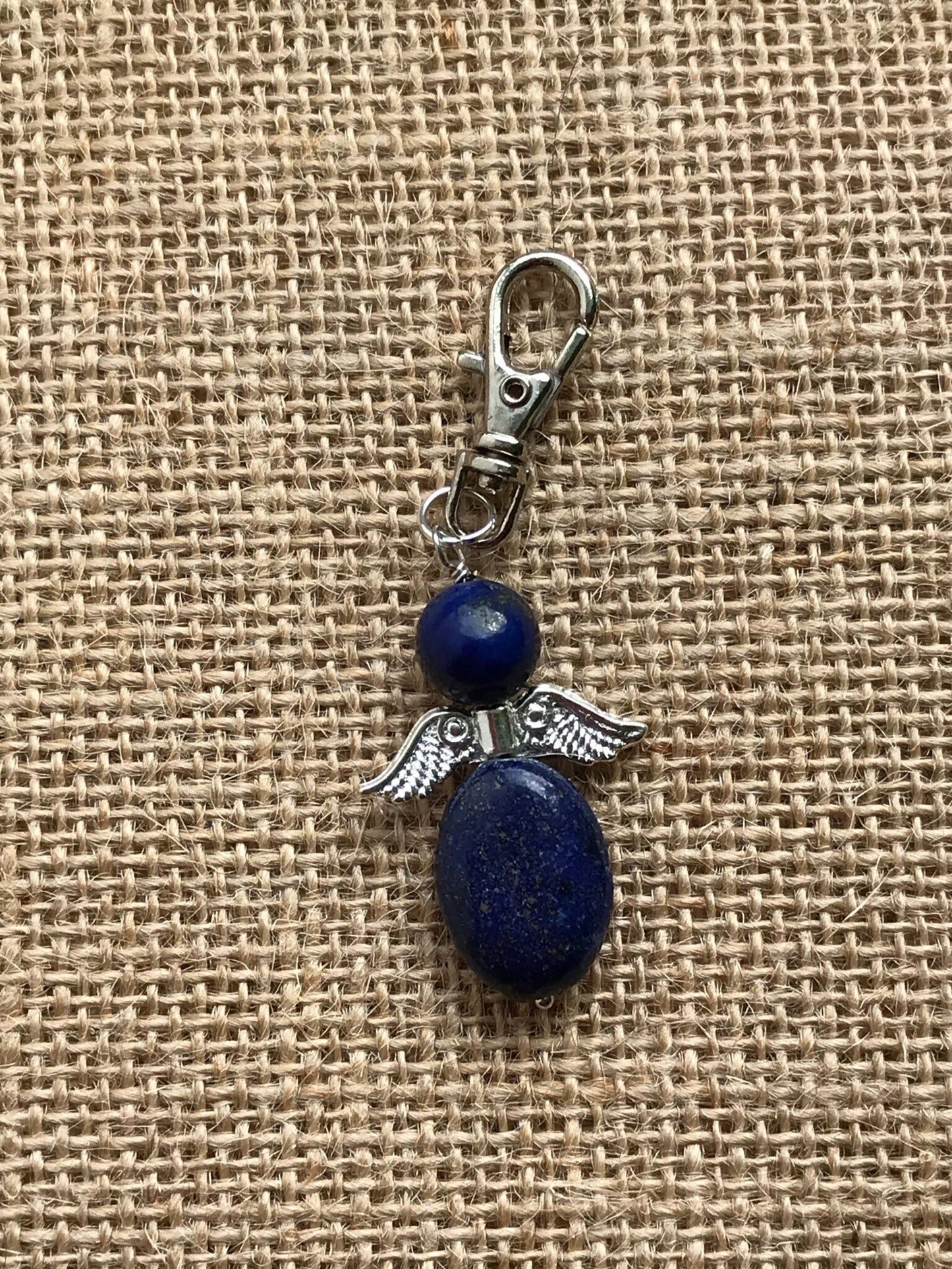 Lapis Lazuli Angel Pendant Keepsake Keychain