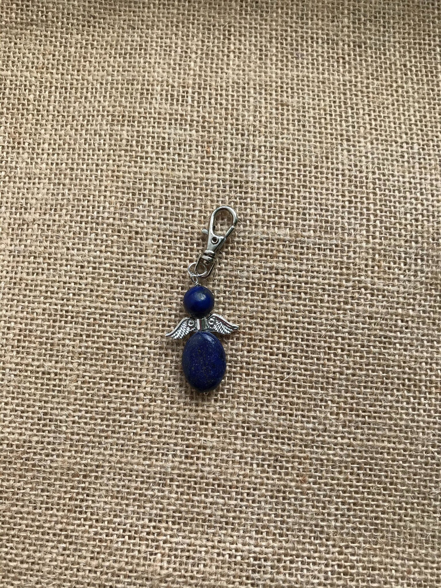 Lapis Lazuli Angel Pendant Keepsake Keychain