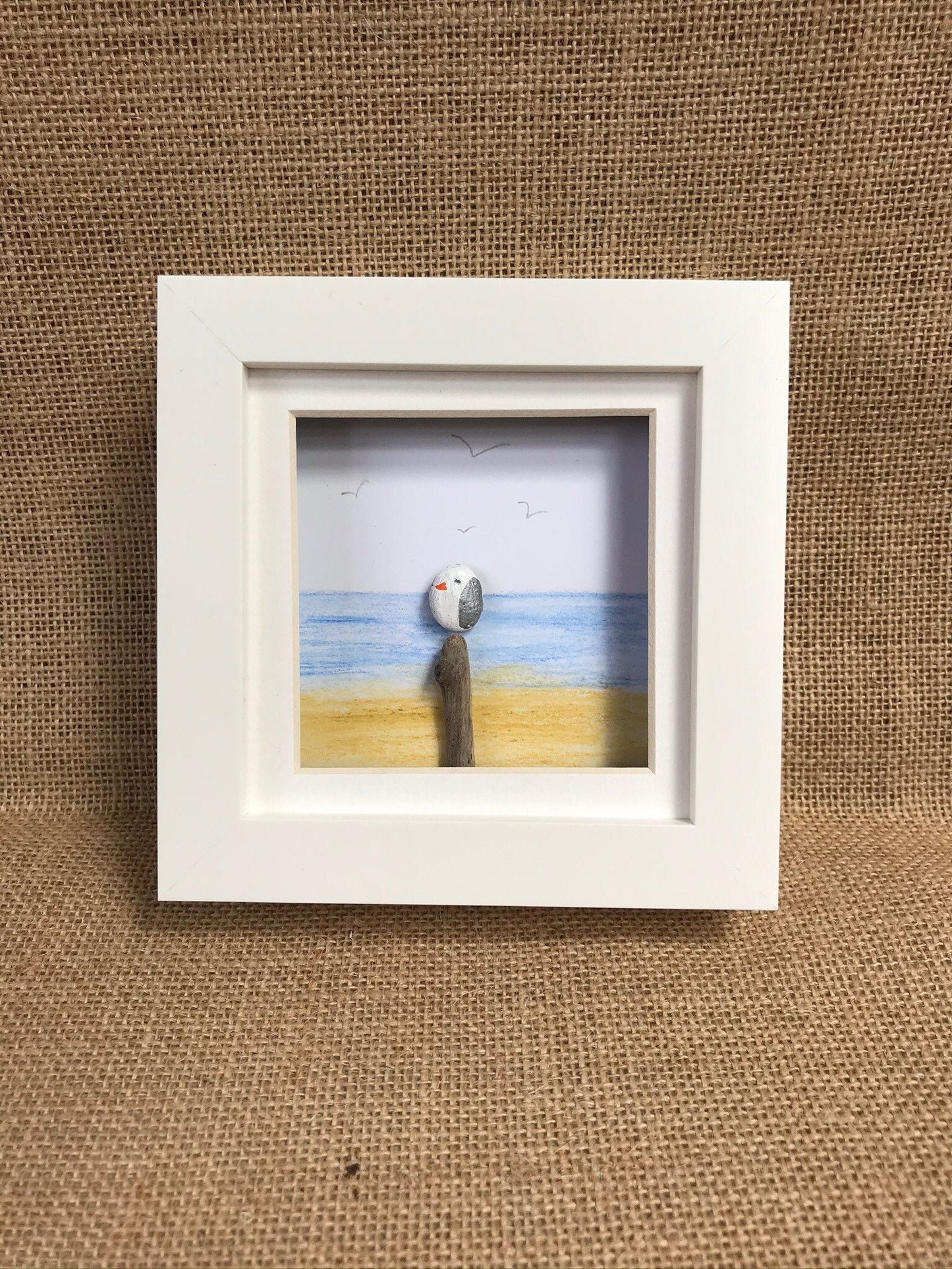 Seagull Pebble Art Picture
