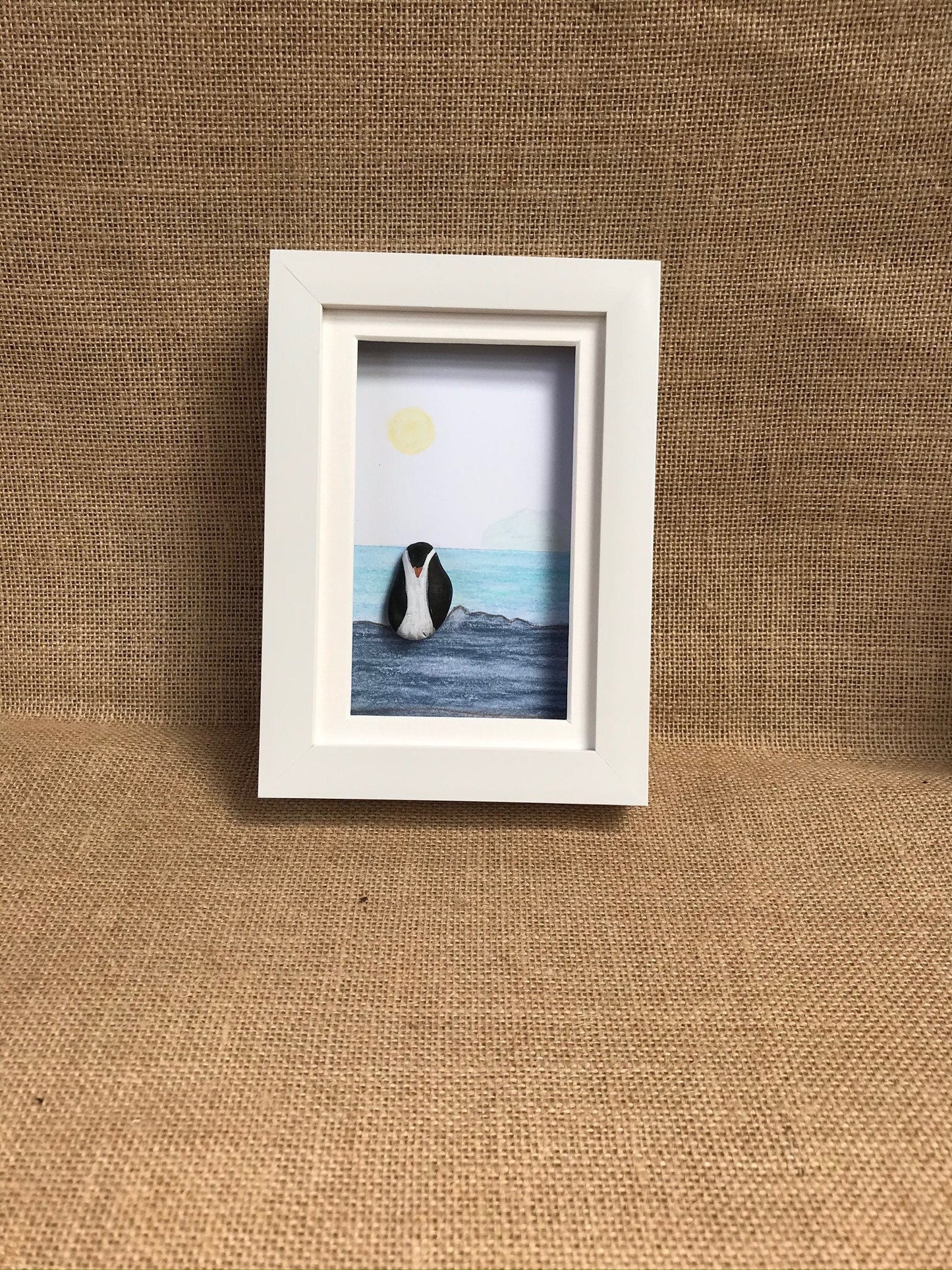 Penguin Pebble Art Picture