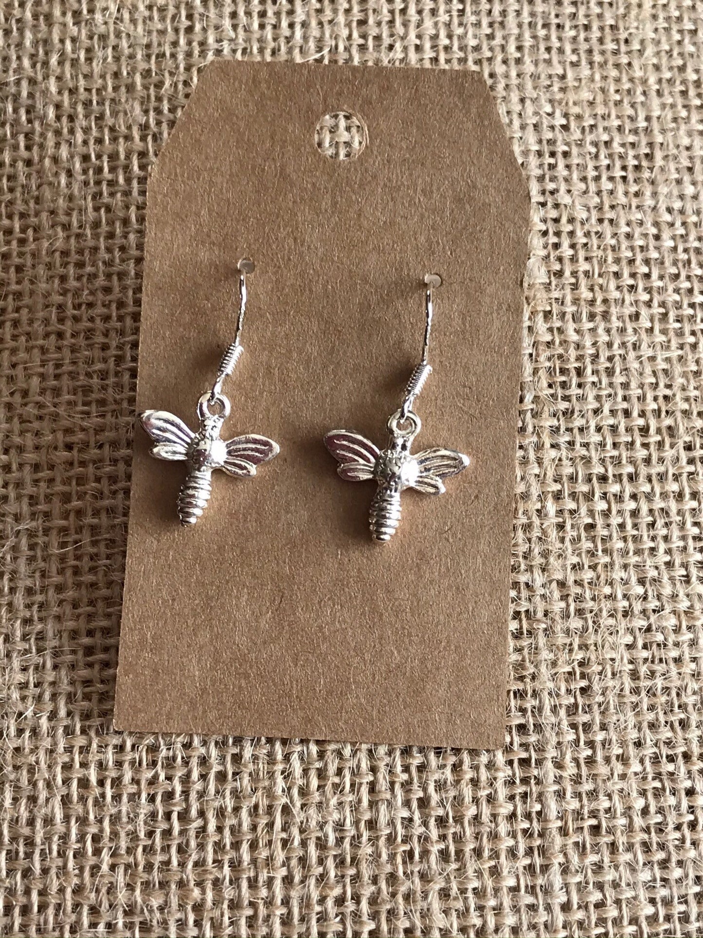 Silver Bee Earrings