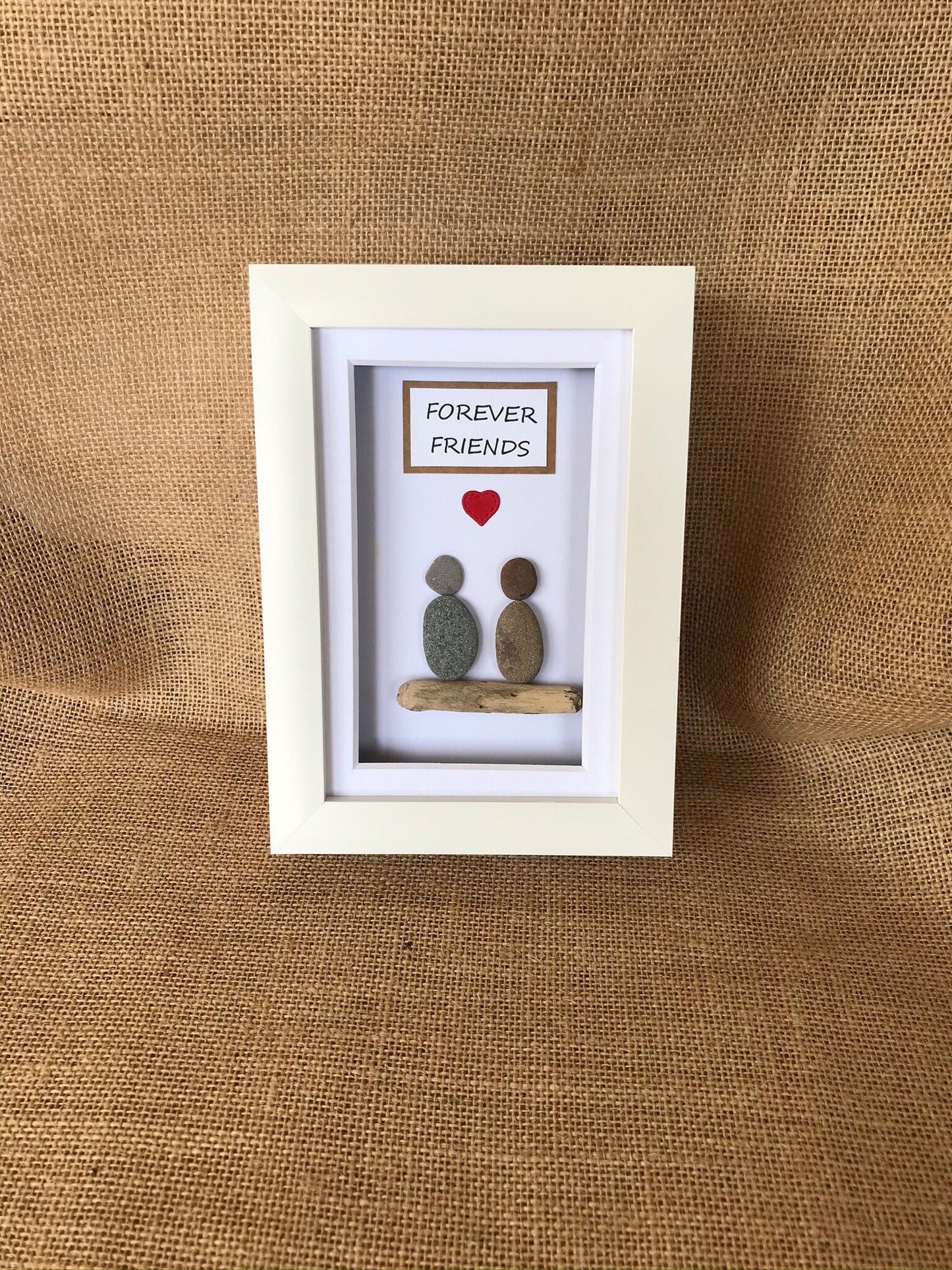 Handmade Forever Friends Pebble Art Picture