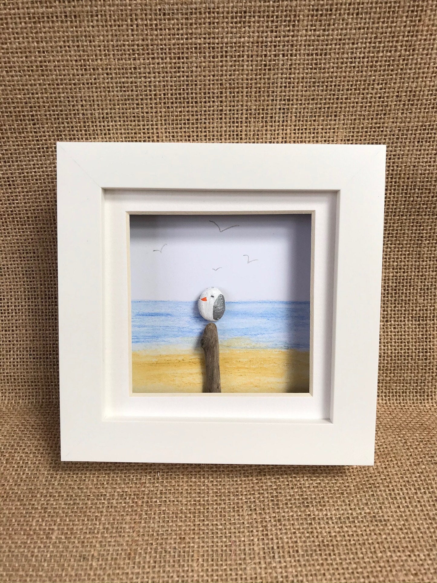 Seagull Pebble Art Picture