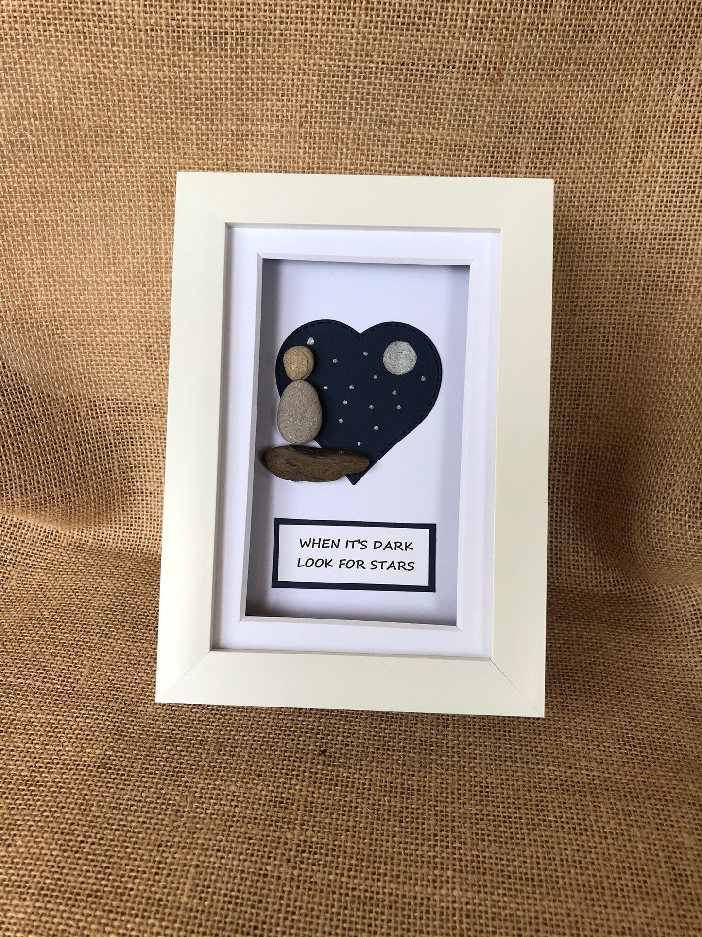 When It's Dark Look For Stars Pebble Art Picture