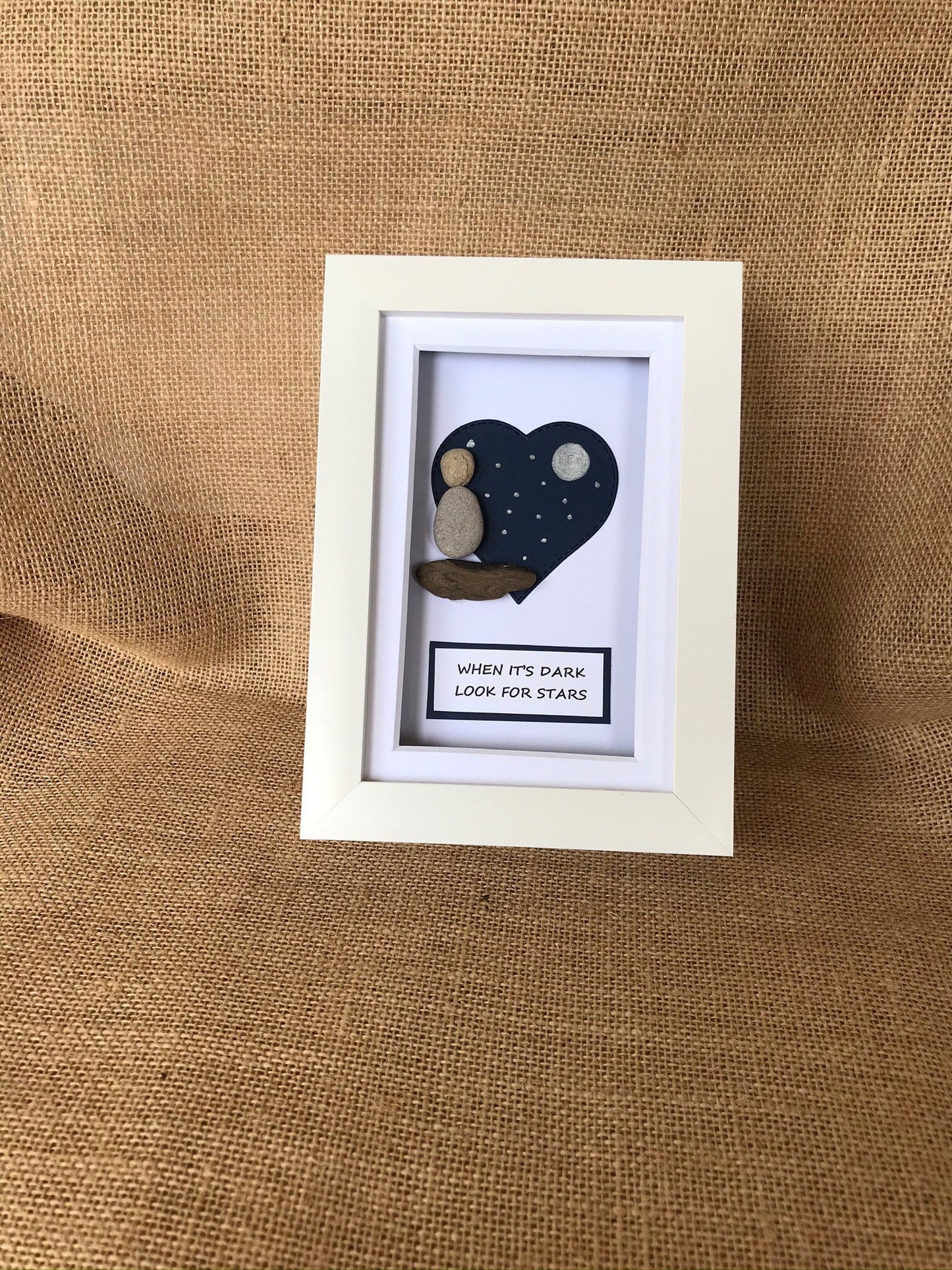 When It's Dark Look For Stars Pebble Art Picture