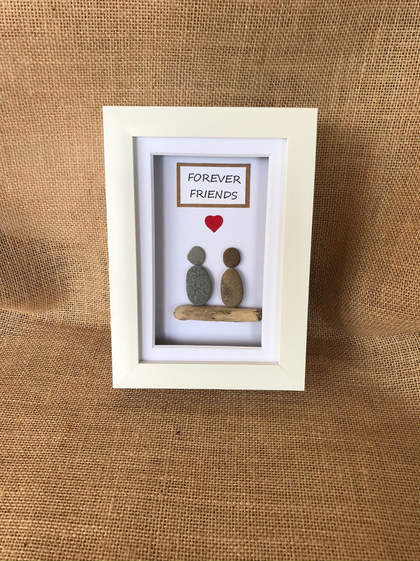 Handmade Forever Friends Pebble Art Picture