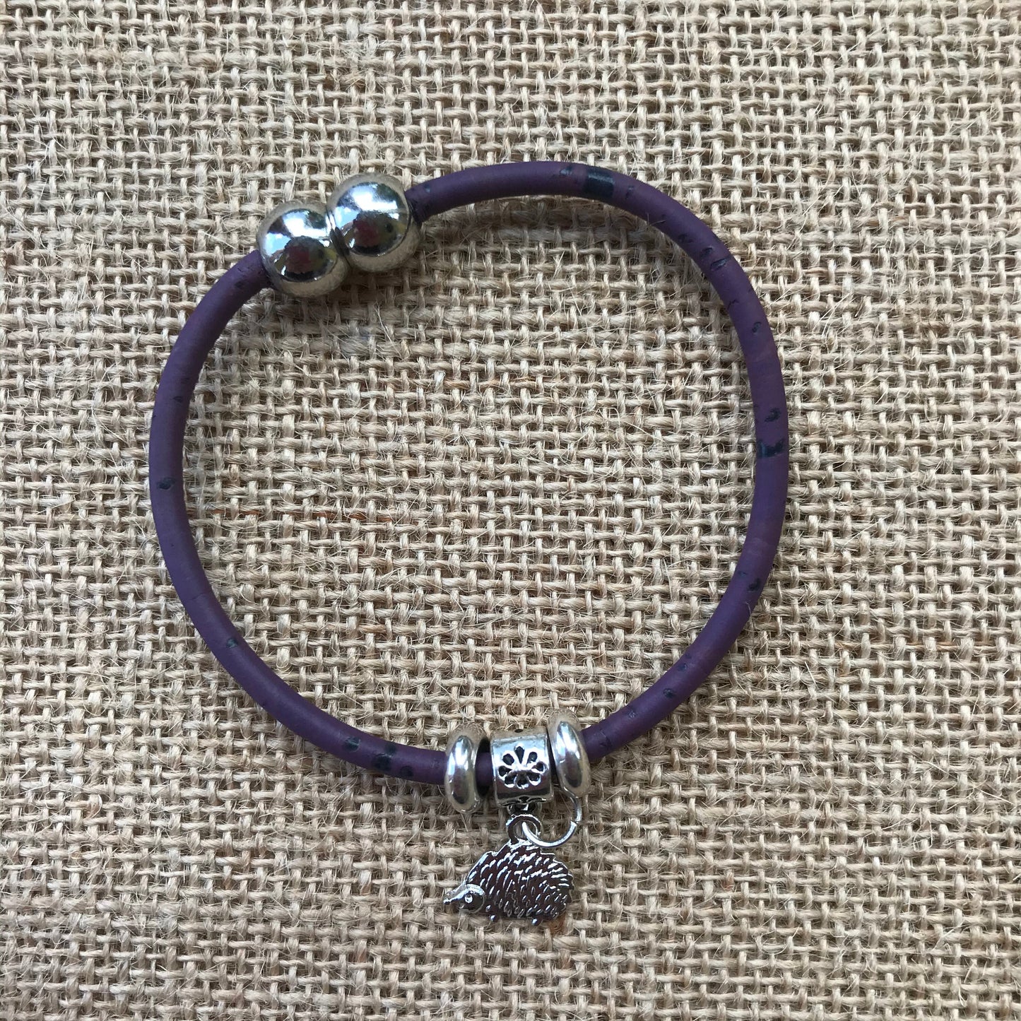 Handmade Cork Charm Bracelet Vegan