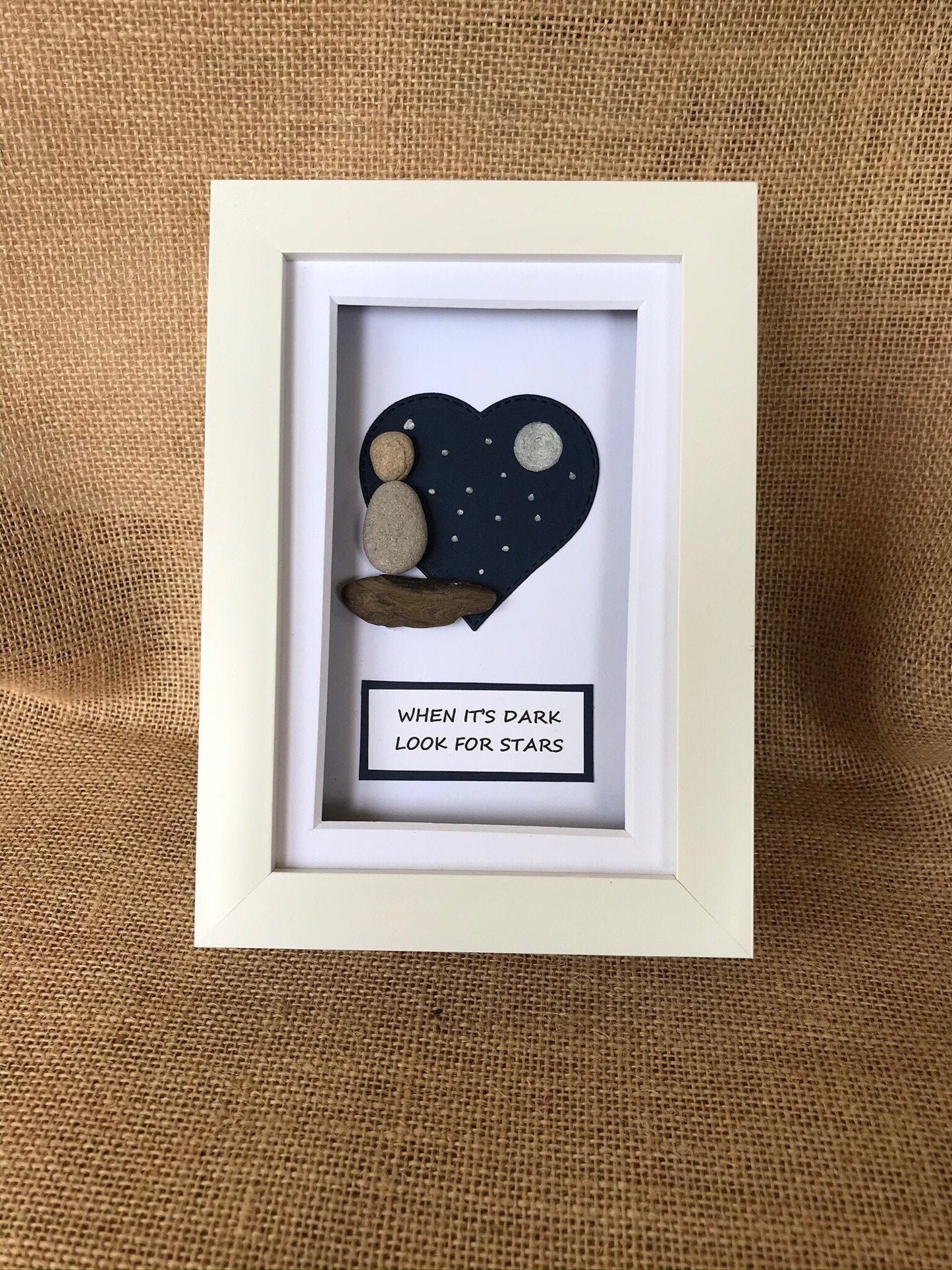 When It's Dark Look For Stars Pebble Art Picture