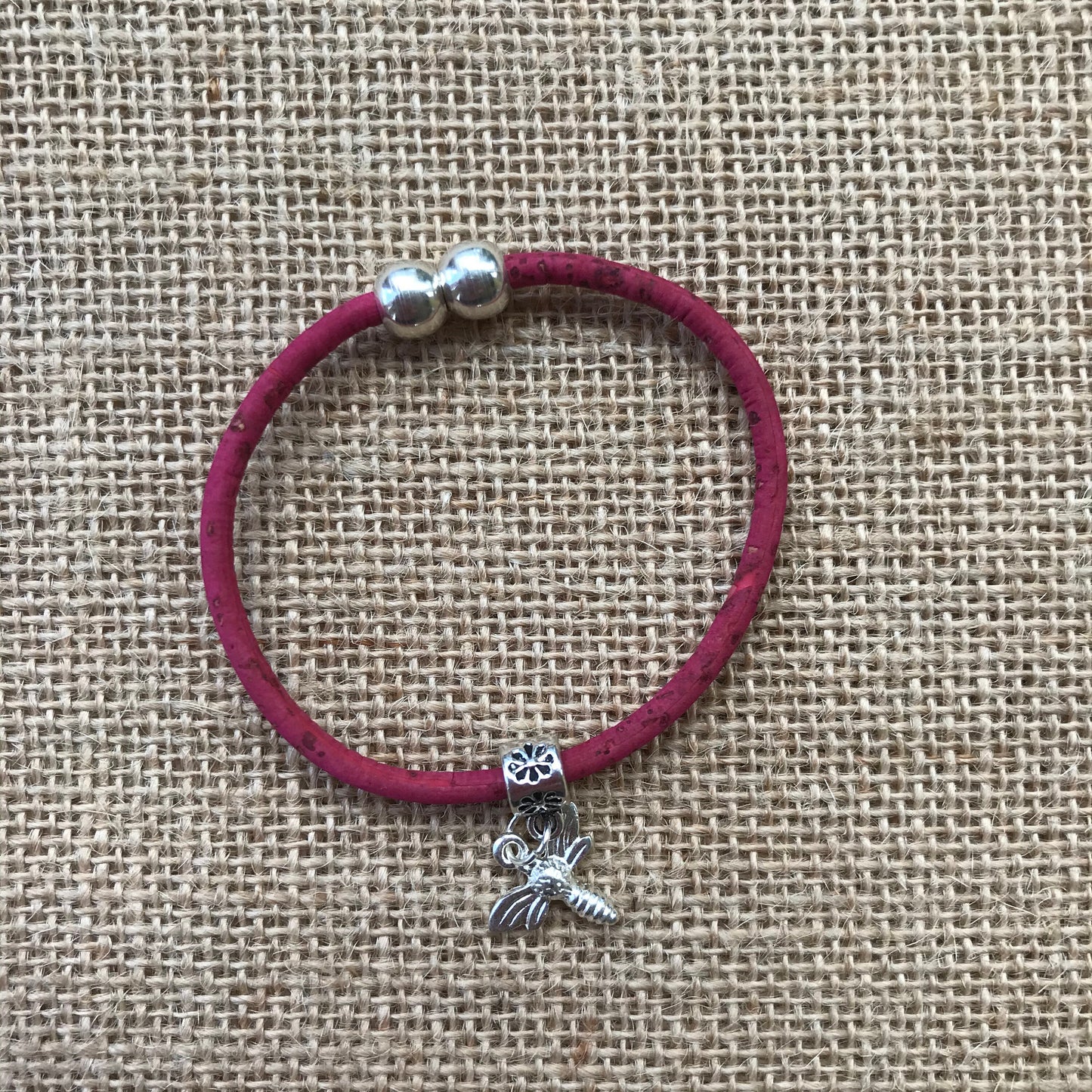Handmade Cork Charm Bracelet Vegan