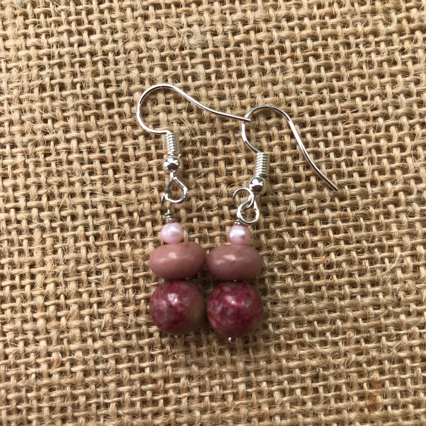 Handmade Rhodonite Earrings