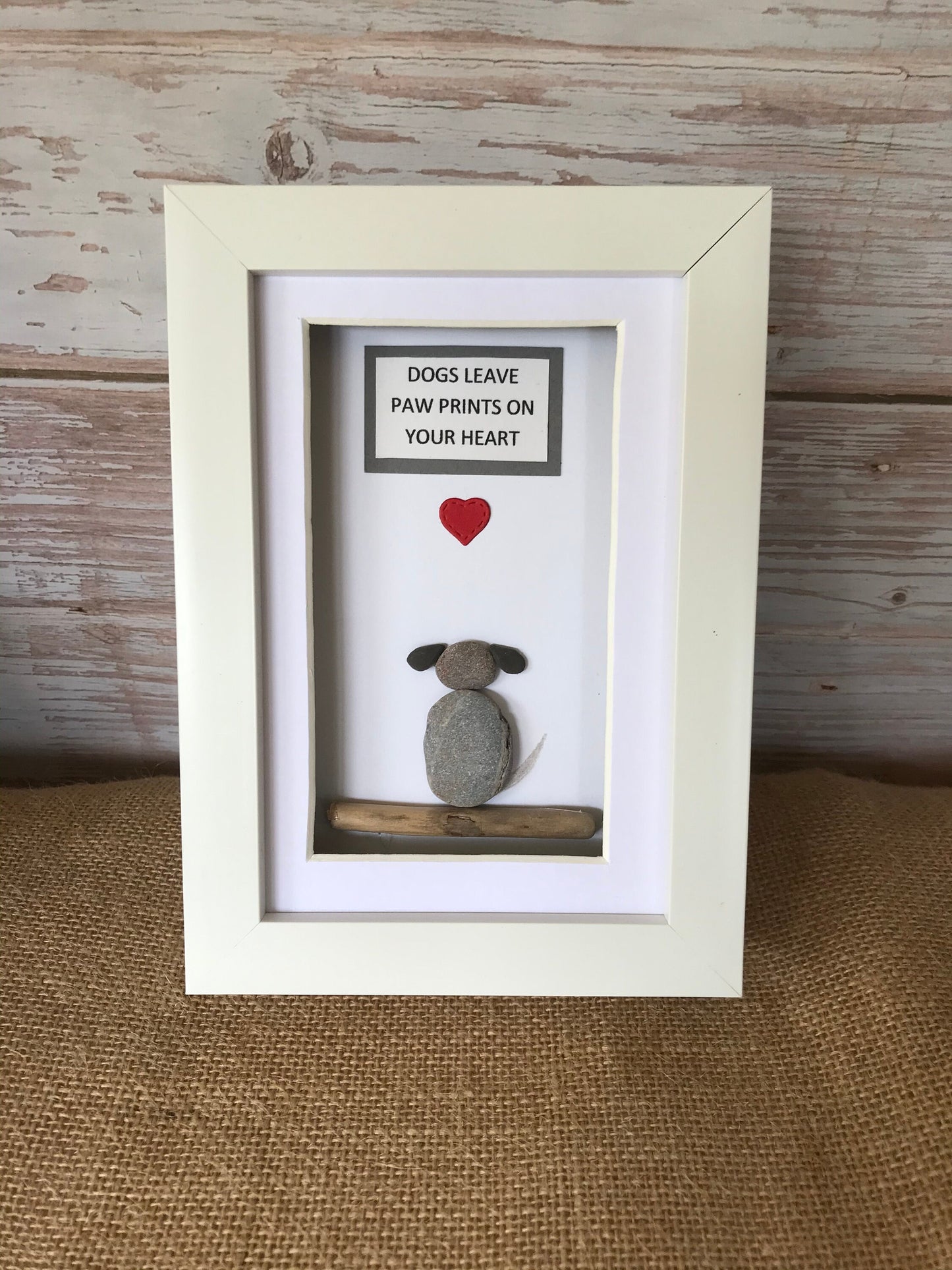 Handmade Dog Pebble Art Picture