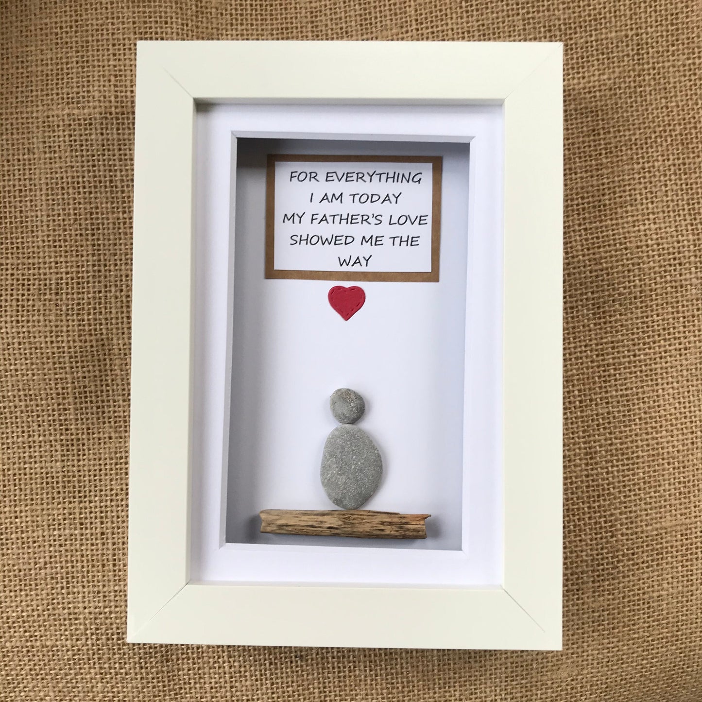 Handmade Fathers Day Gift Pebble Art Picture