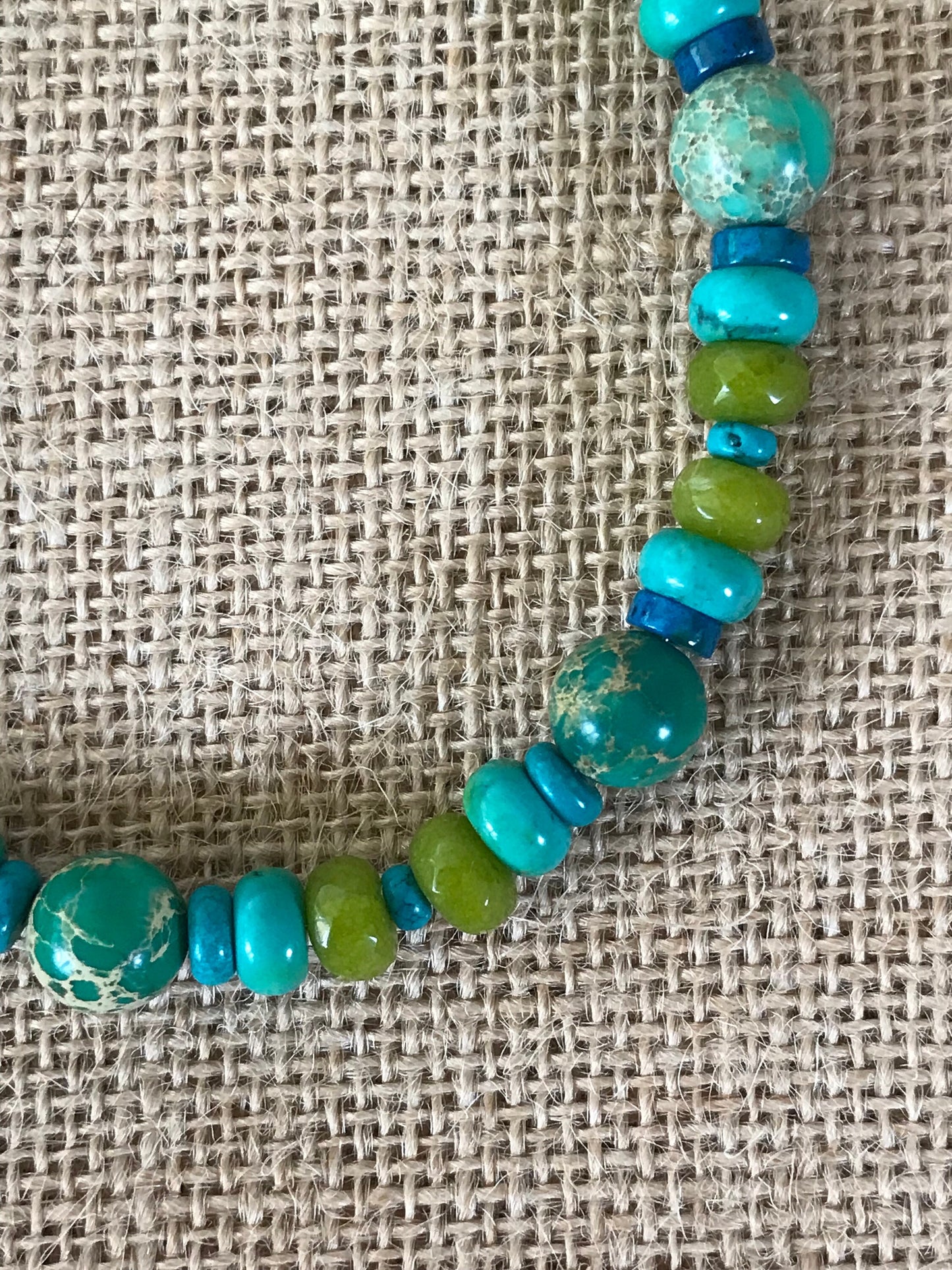 Turquoise Jasper and Jade Necklace