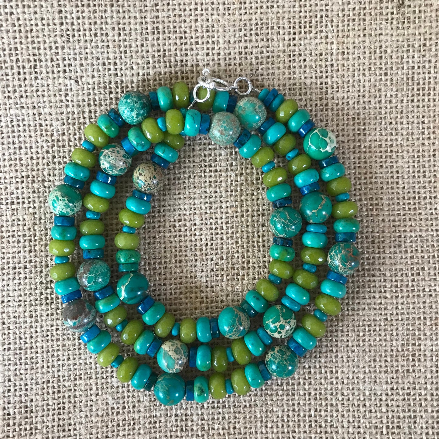 Turquoise Jasper and Jade Necklace