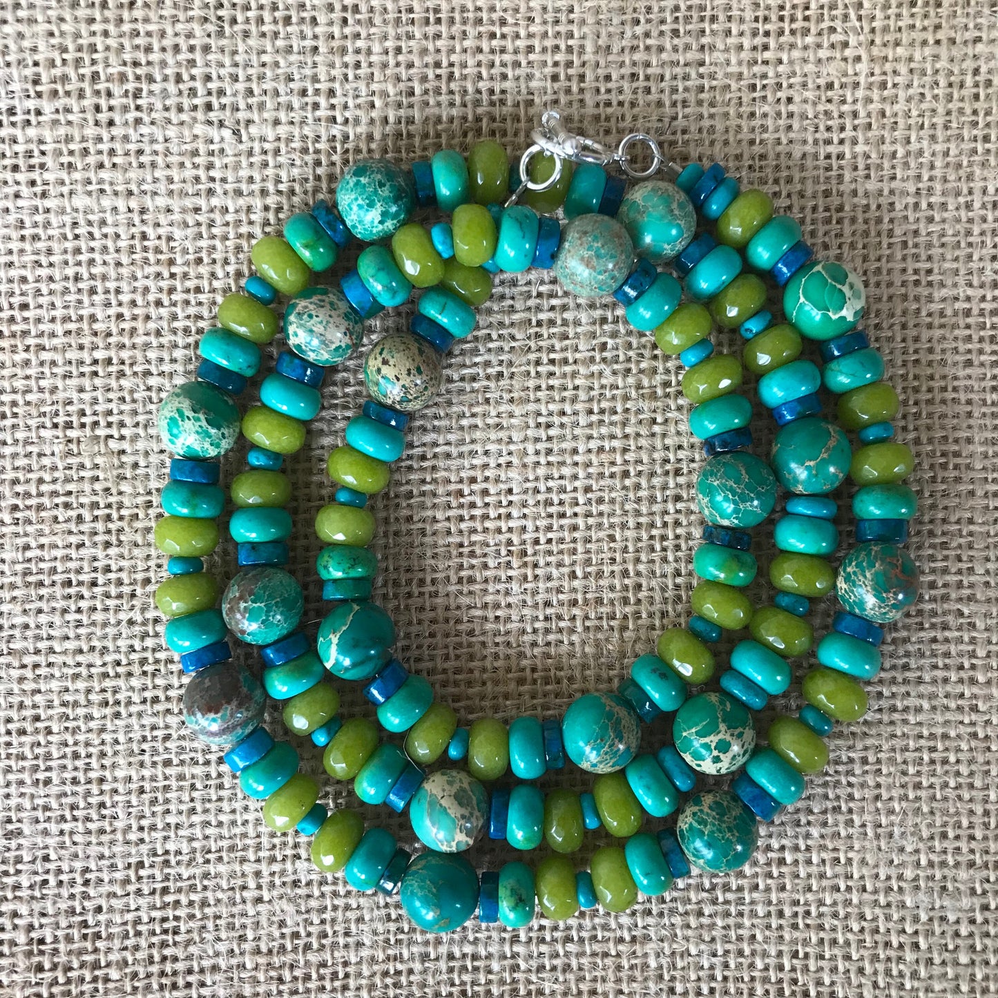 Turquoise Jasper and Jade Necklace