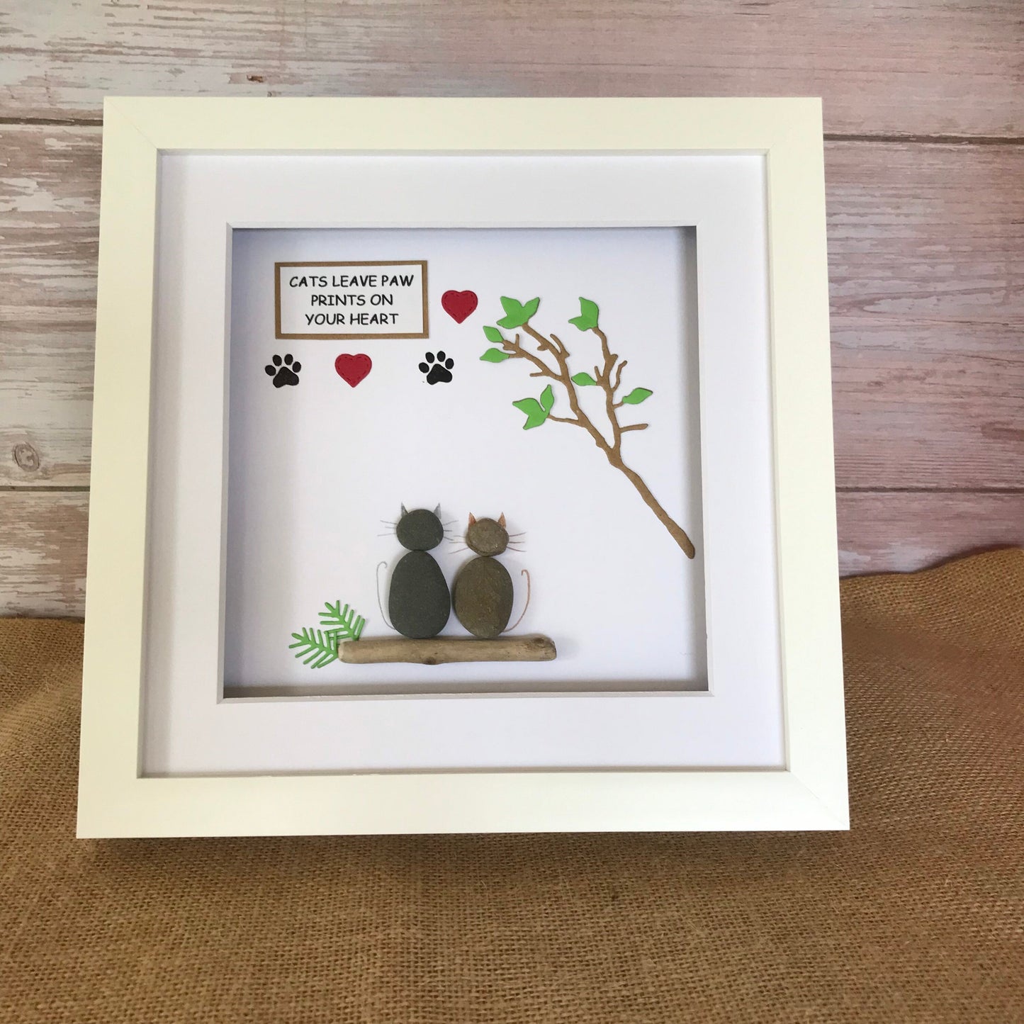 Handmade Cats Pebble Picture