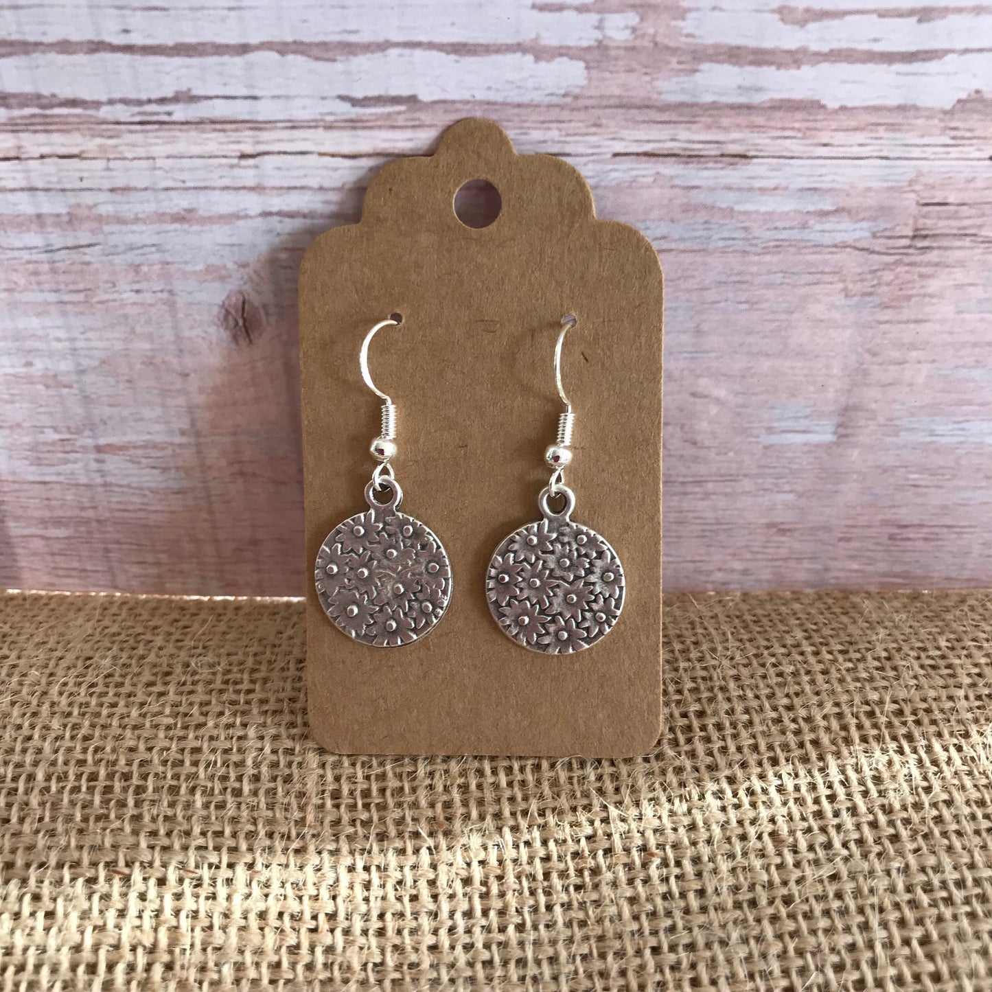 Daisy Circle Silver 925 Earrings