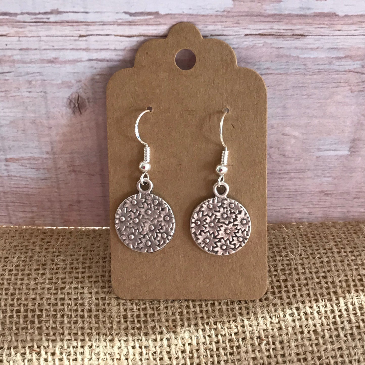 Daisy Circle Silver 925 Earrings