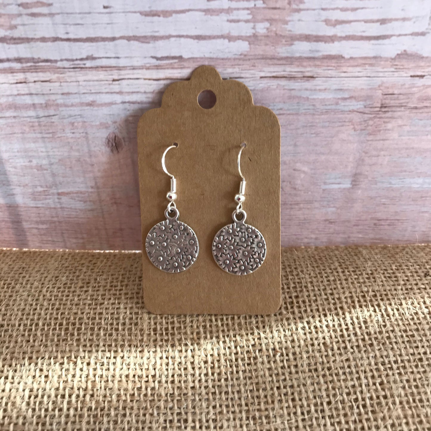 Daisy Circle Silver 925 Earrings