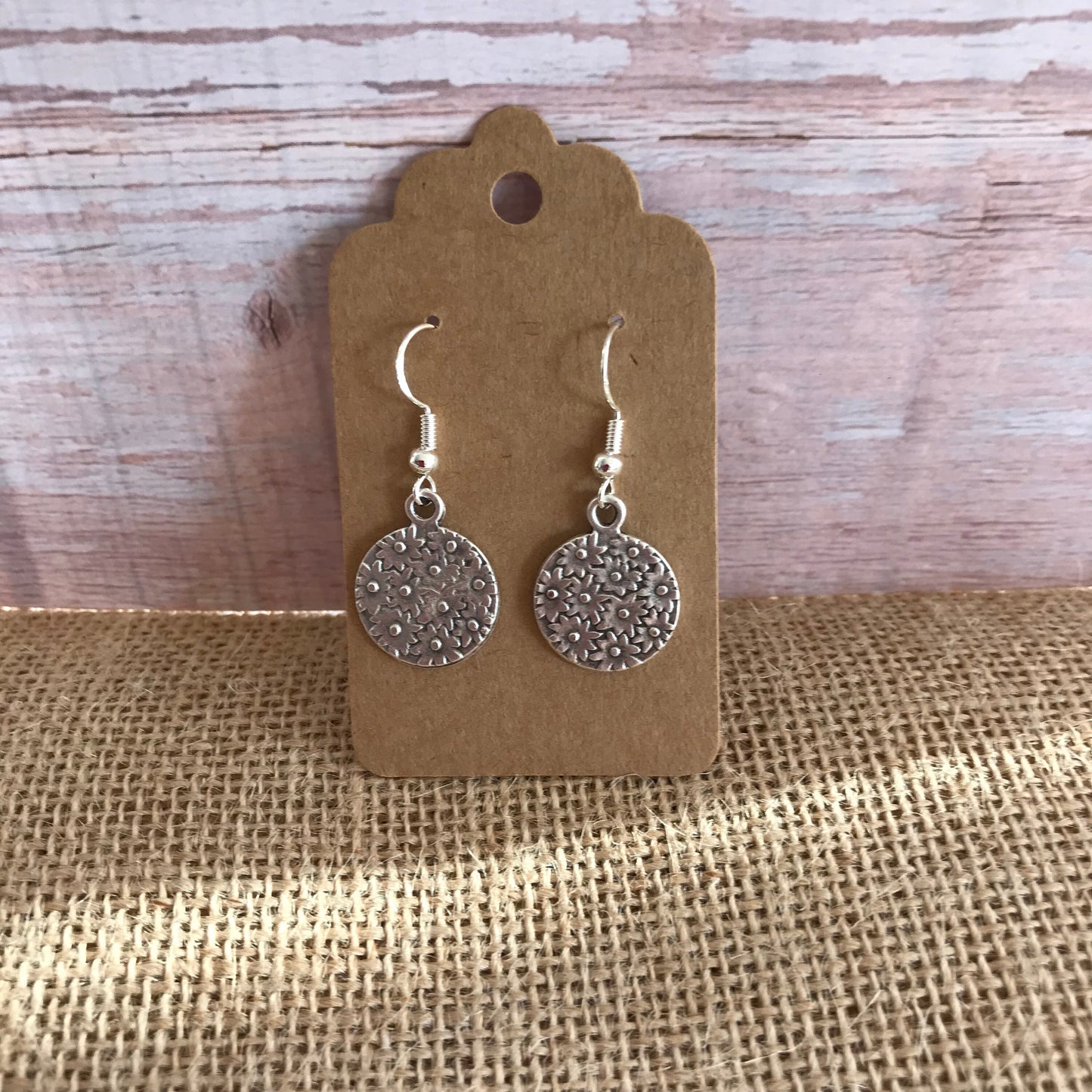 Daisy Circle Silver 925 Earrings