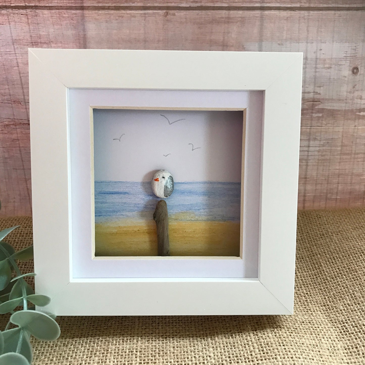 Seagull Pebble Art Picture