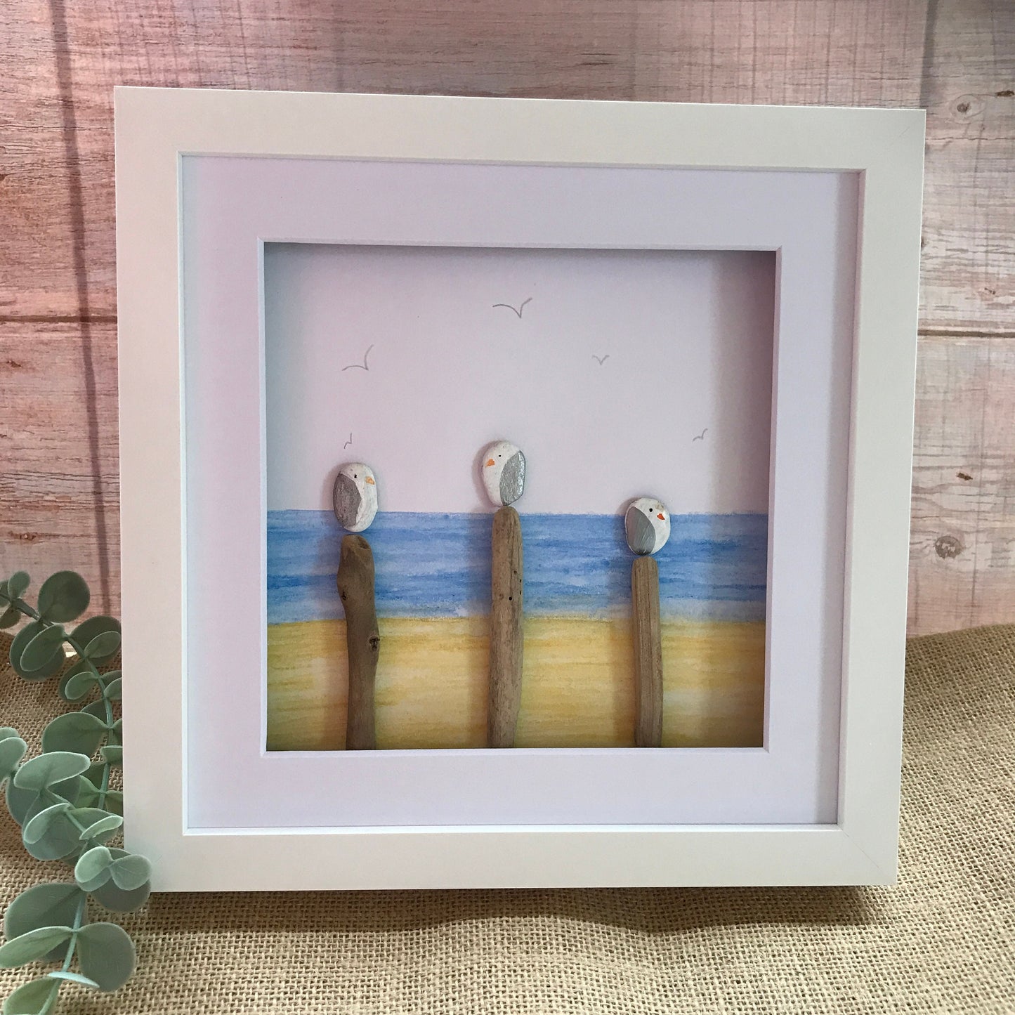 Seagull Pebble Art Picture