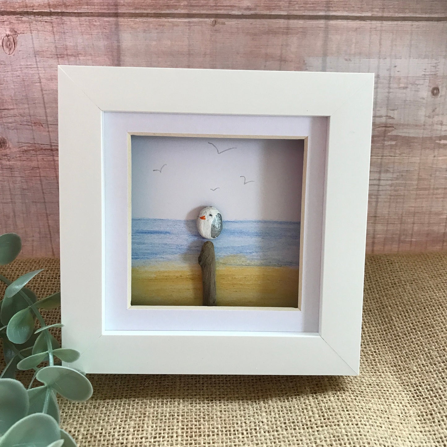 Seagull Pebble Art Picture