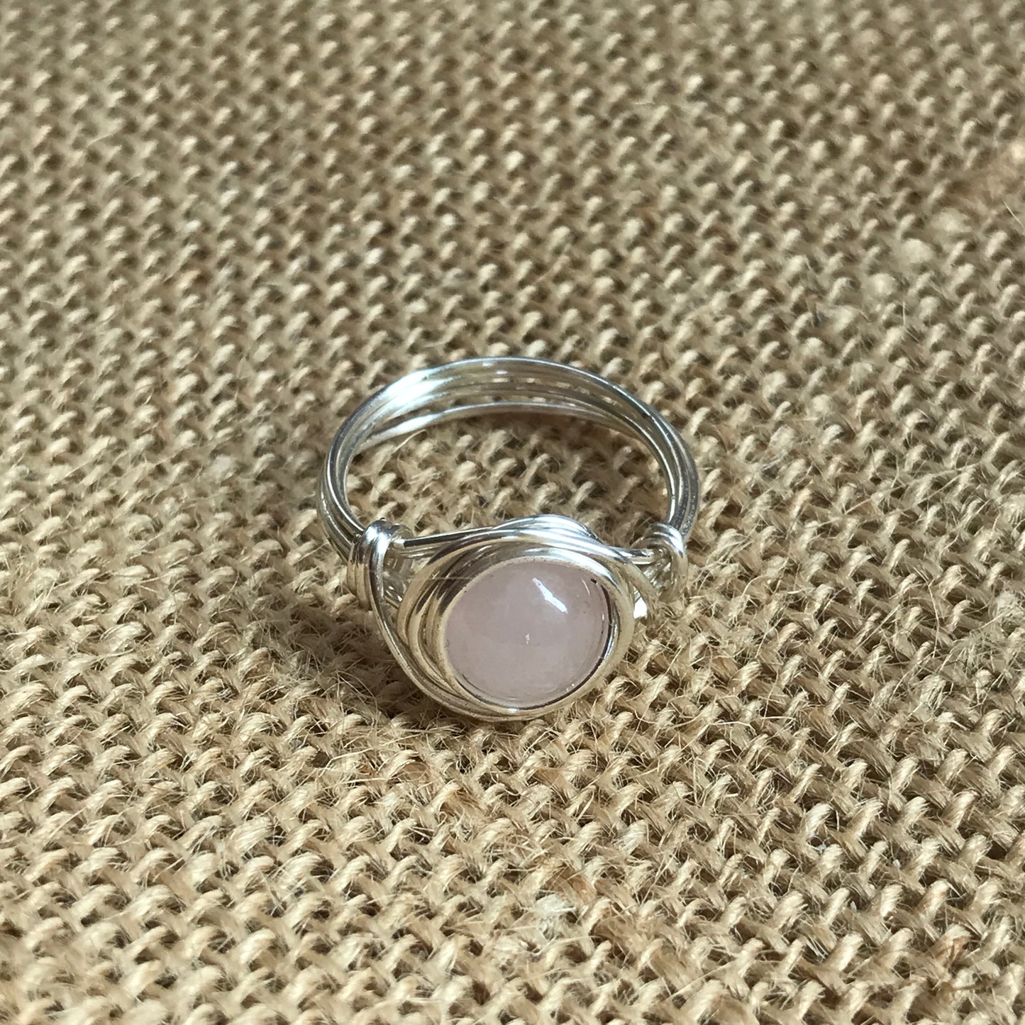 Rose Quartz Wire Wrapped Ring