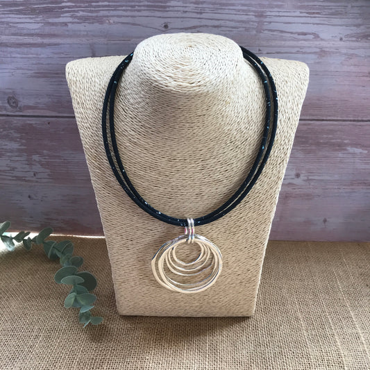 Cork Circle Pendant Vegan Necklace